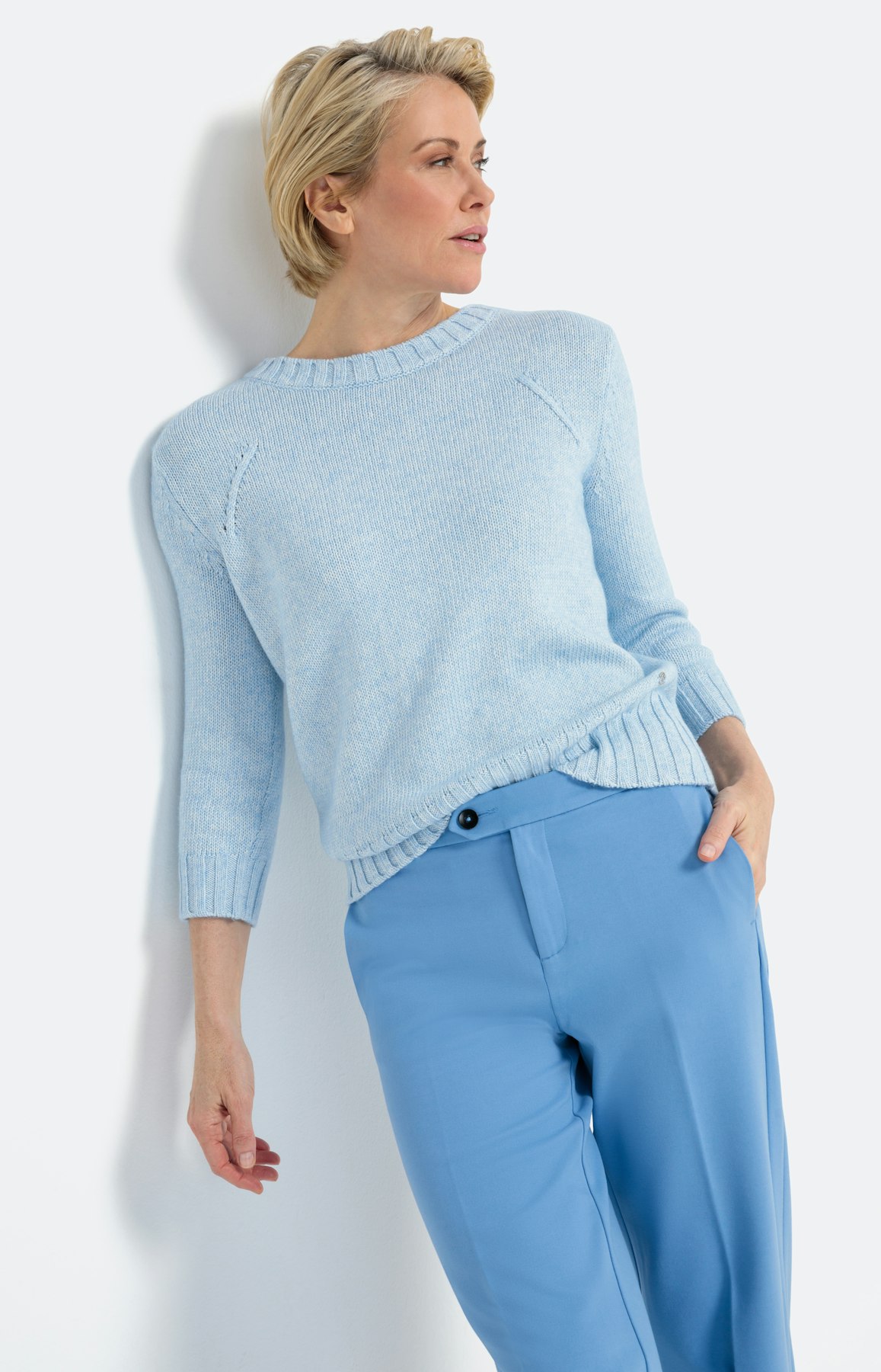 Gebreide trui met 3/4-mouwen