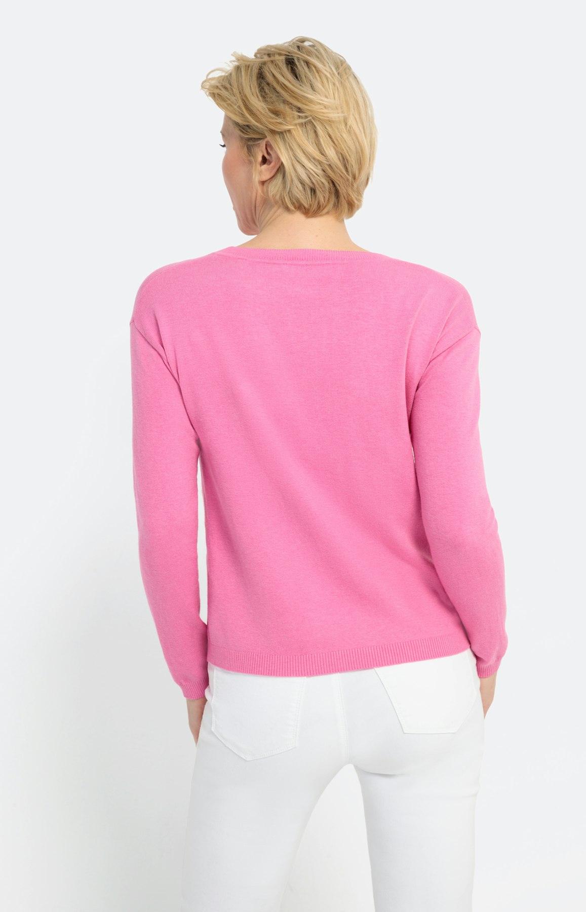 Langarm-Pullover mit Rippbündchen