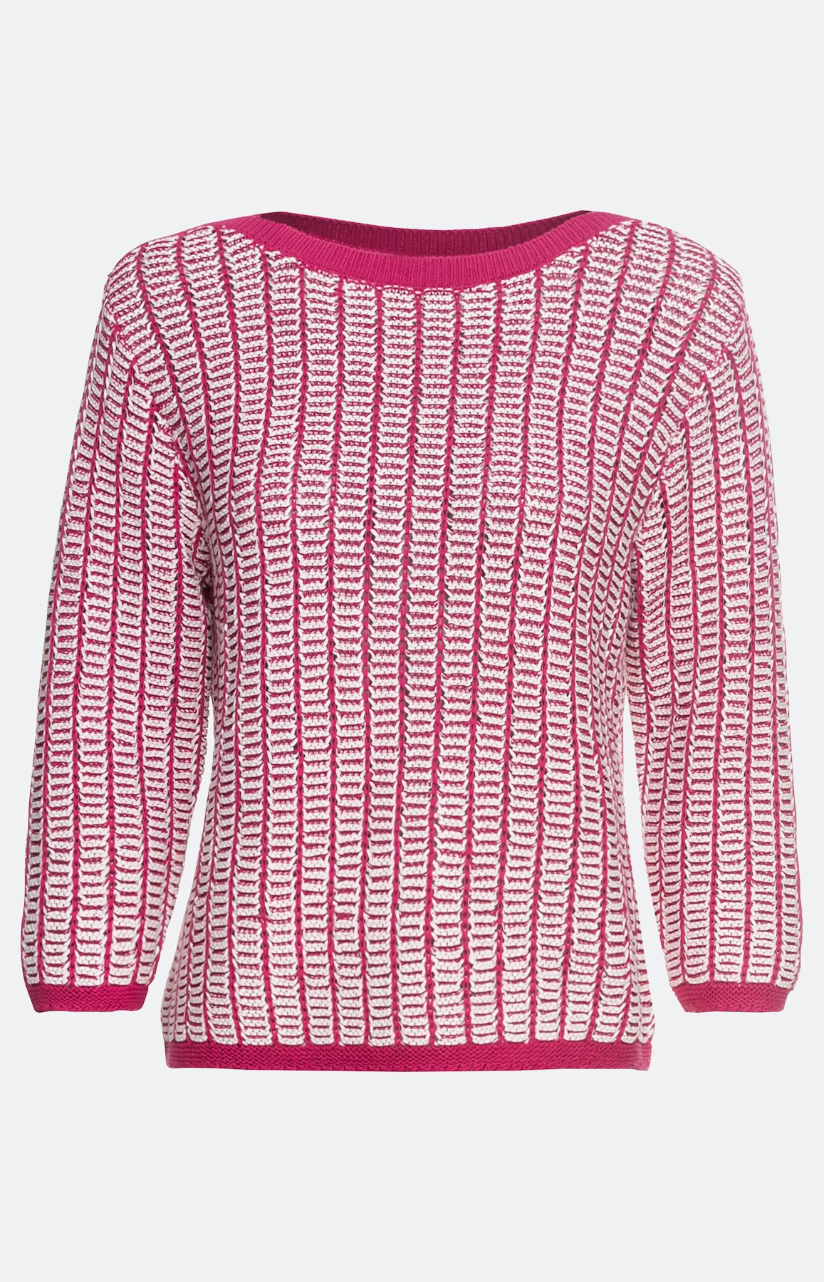 Trui met 3/4-mouwen en ribdetails