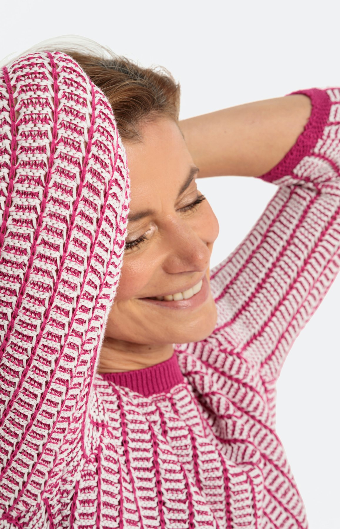 Trui met 3/4-mouwen en ribdetails