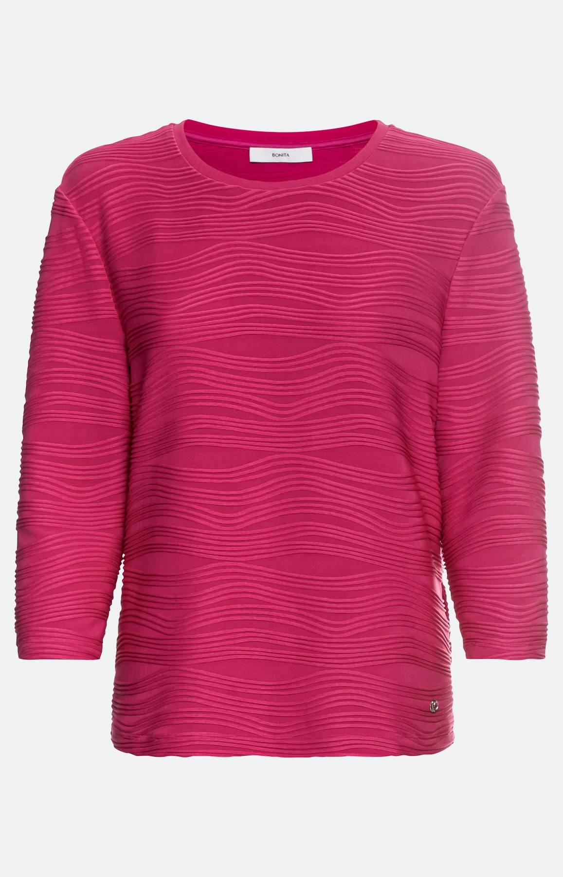 Gestructureerd shirt met 3/4-mouwen