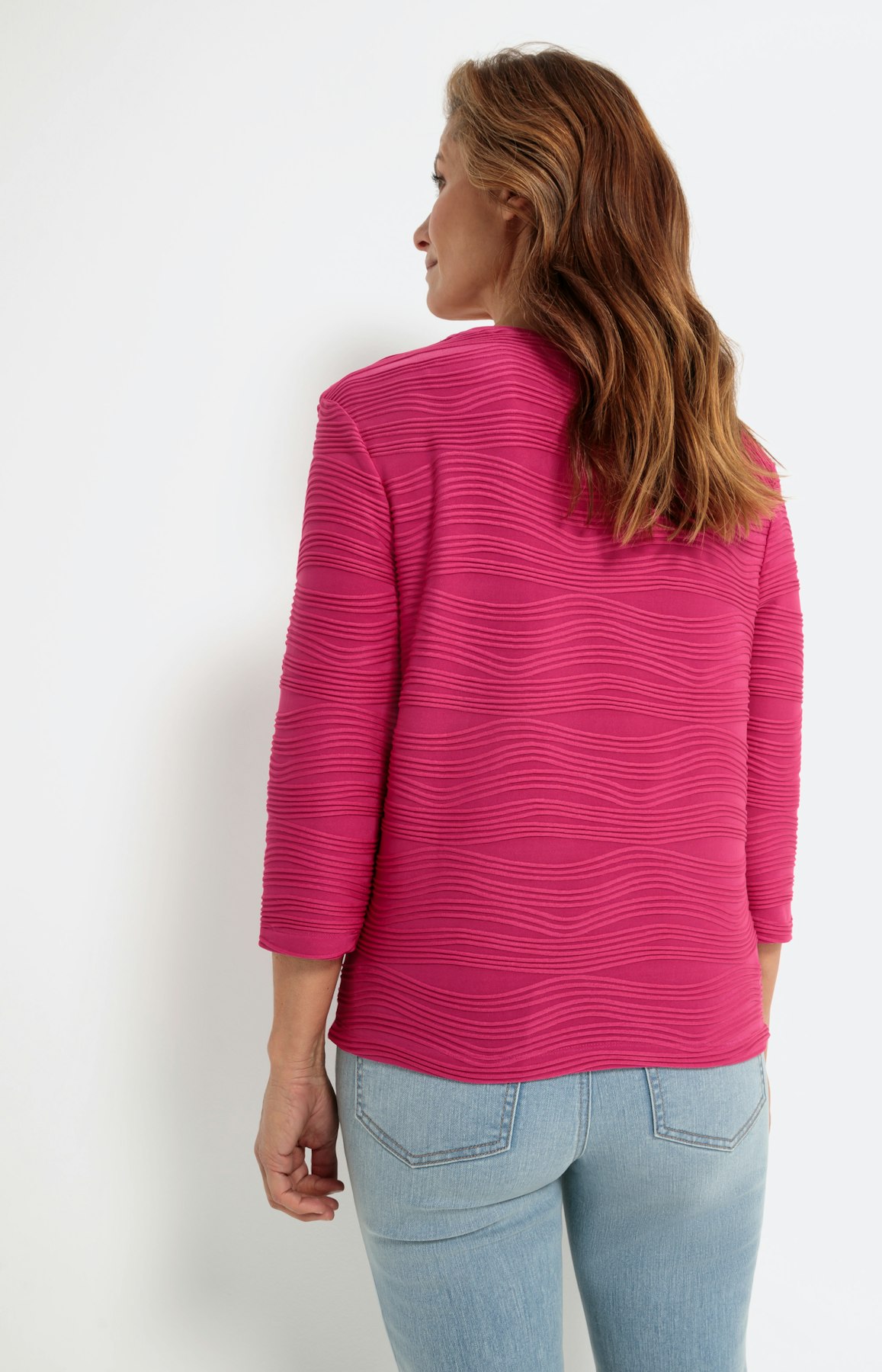 Gestructureerd shirt met 3/4-mouwen