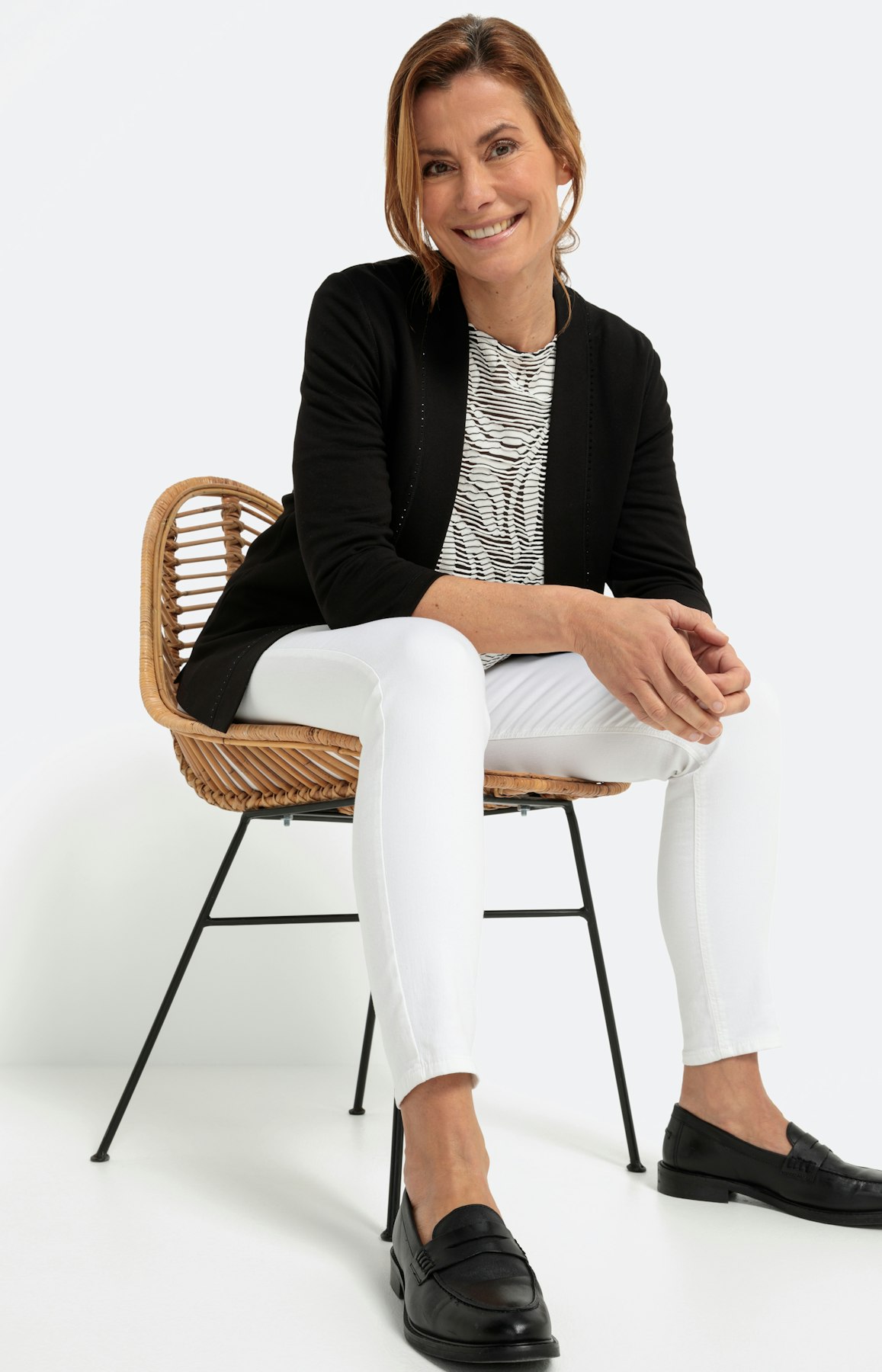 Open vest met 3/4-mouwen