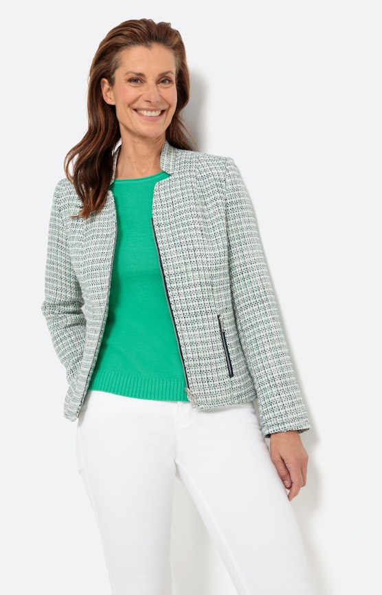 Geruite blazer met ritssluiting