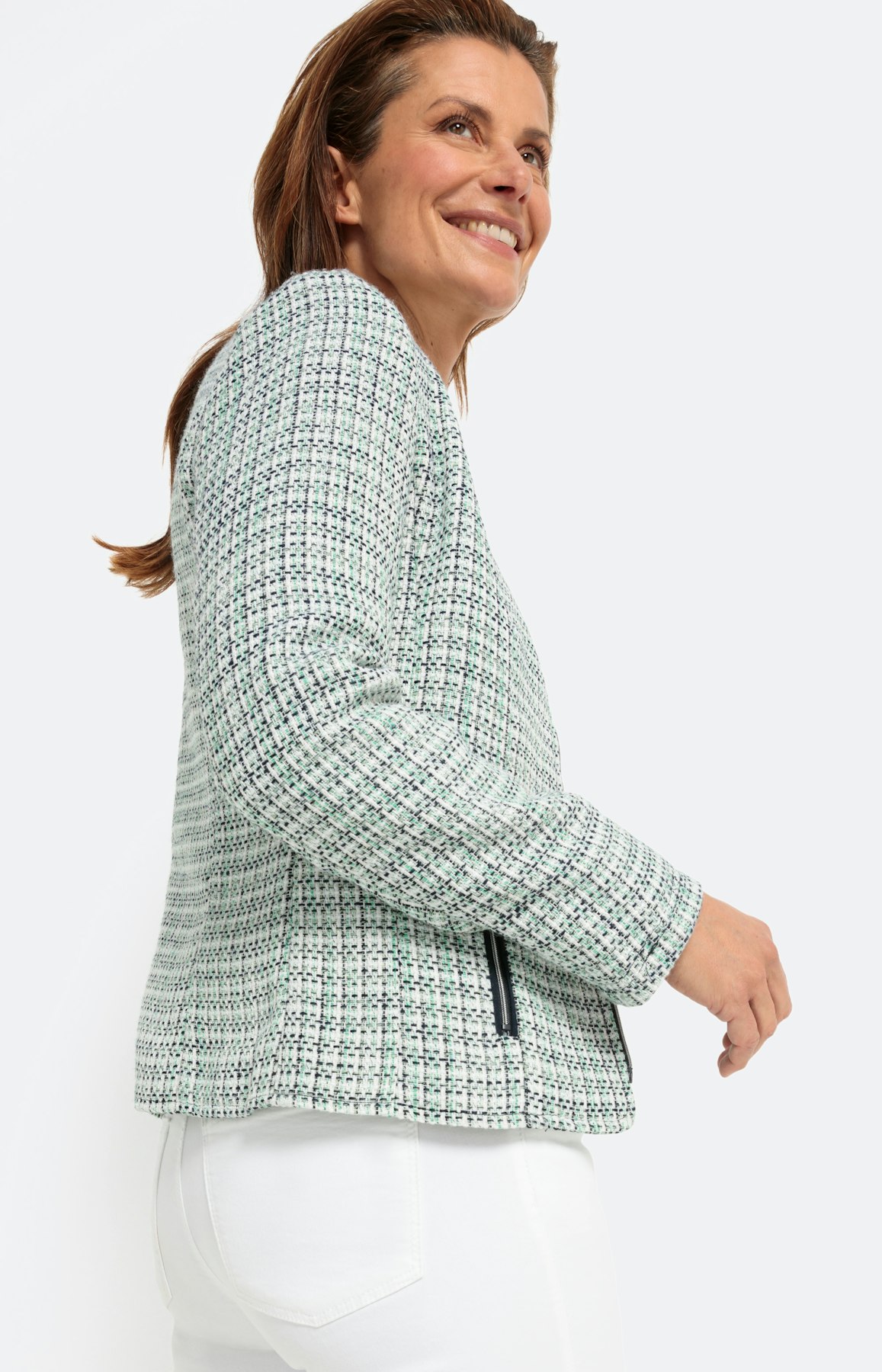 Geruite blazer met ritssluiting