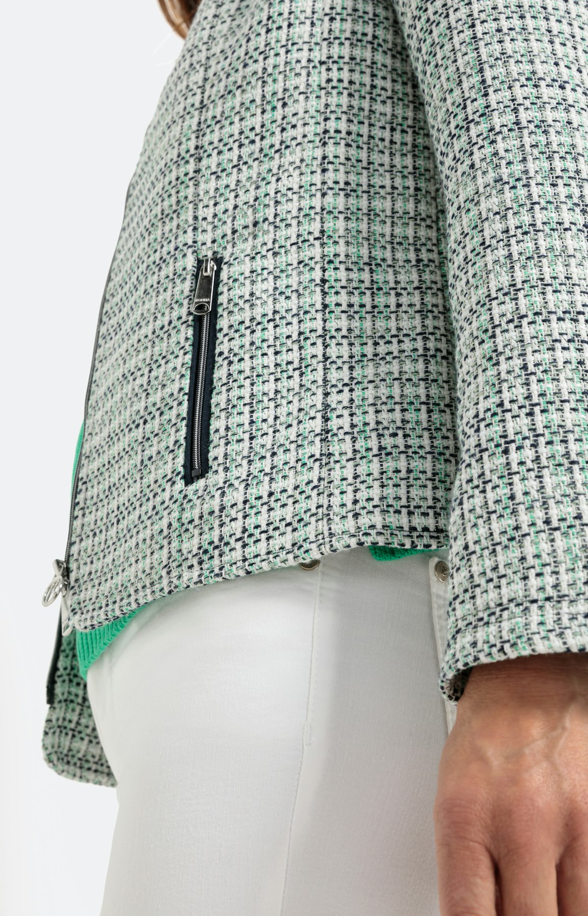 Geruite blazer met ritssluiting