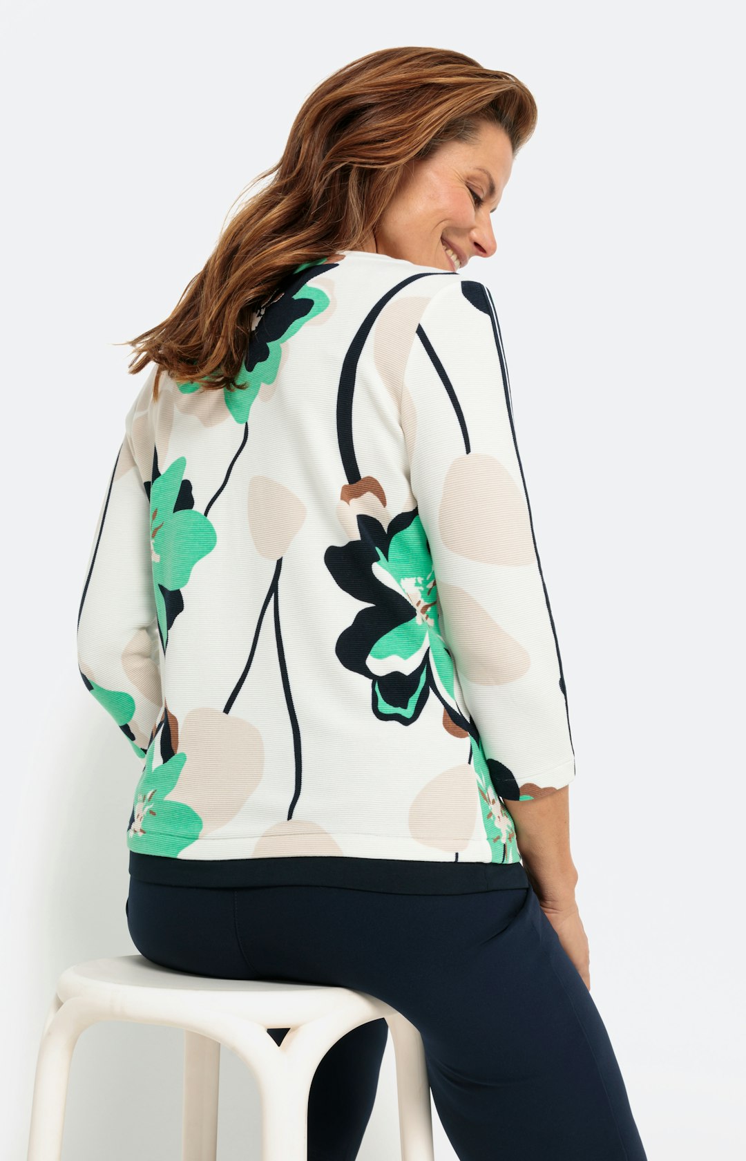 Sweatshirt mit 3/4-Ärmel und Blumenprint