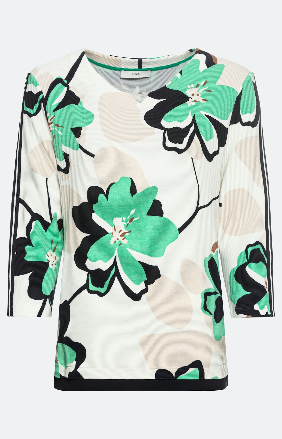 Sweatshirt met 3/4-mouw en bloemenprint