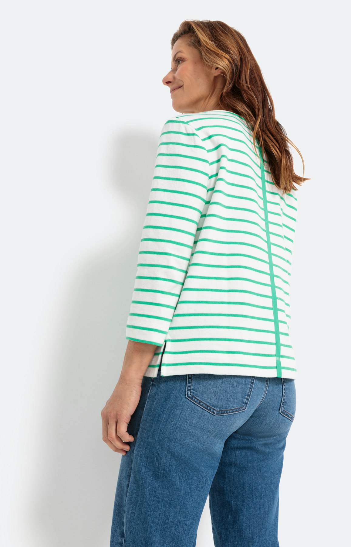 Strukturiertes Sweatshirt mit 3/4-Arm