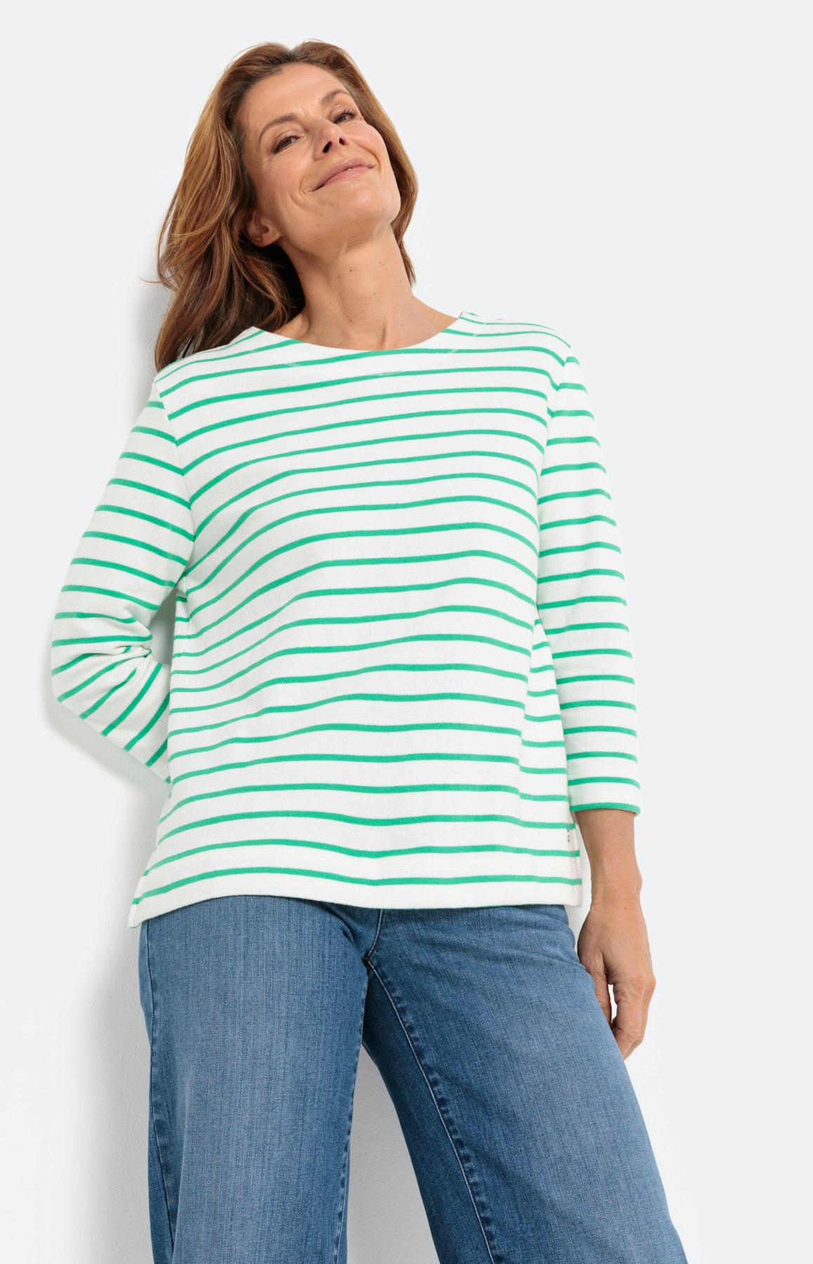 Strukturiertes Sweatshirt mit 3/4-Arm