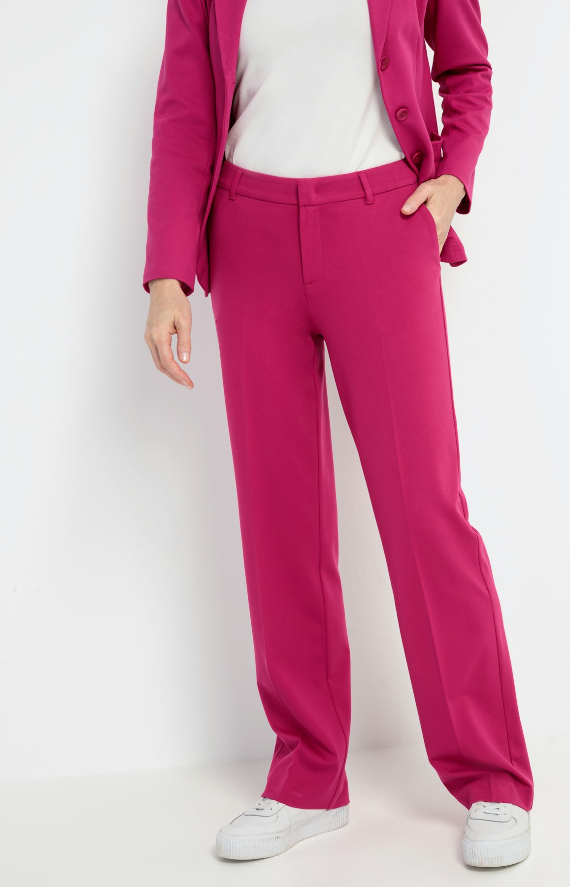Marlene-broek van jersey, fuchsia