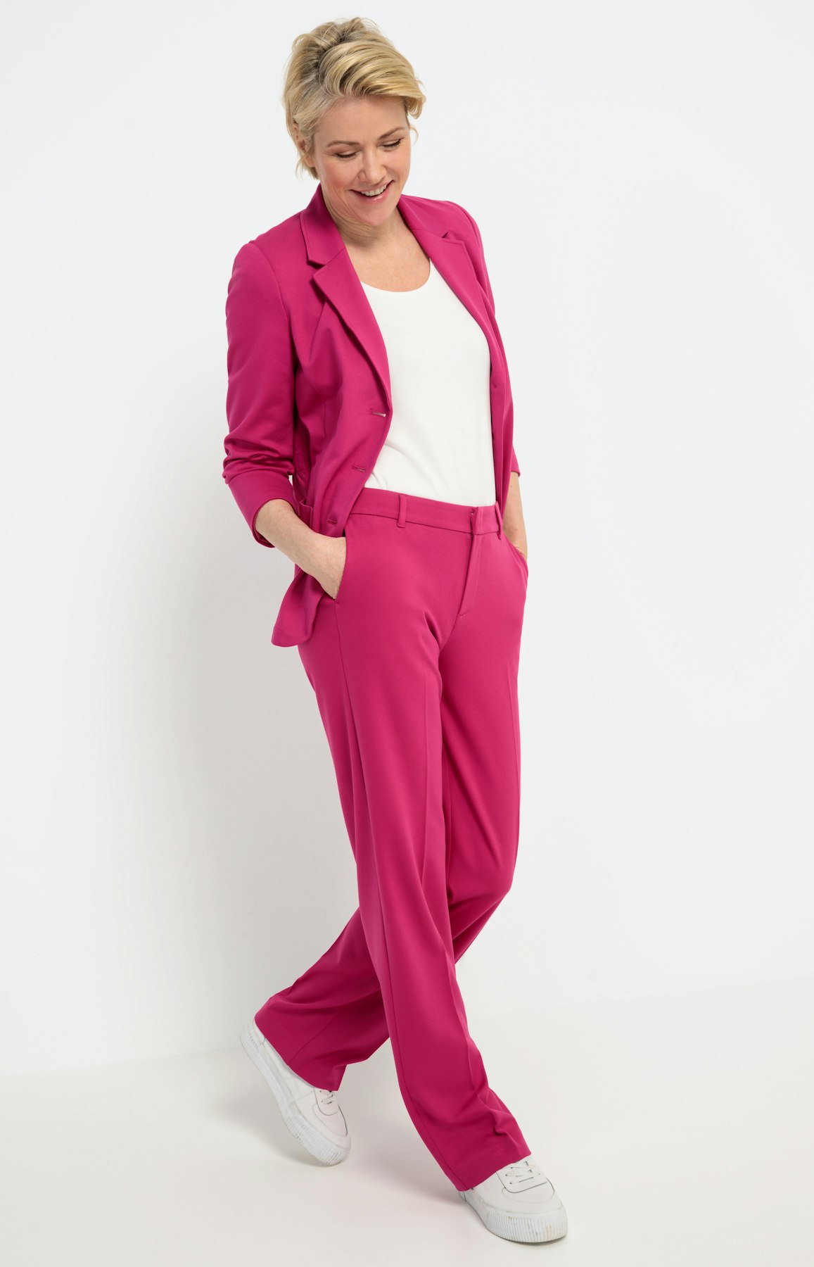 Marlene-broek van jersey, fuchsia