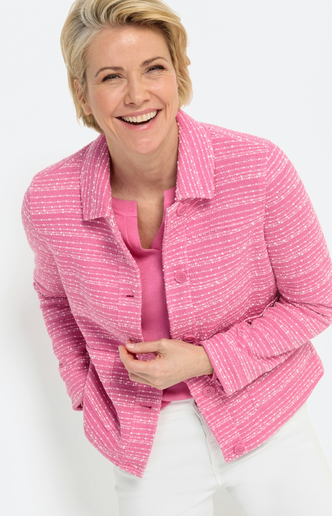 Jerseyblazer met opgestikte zakken