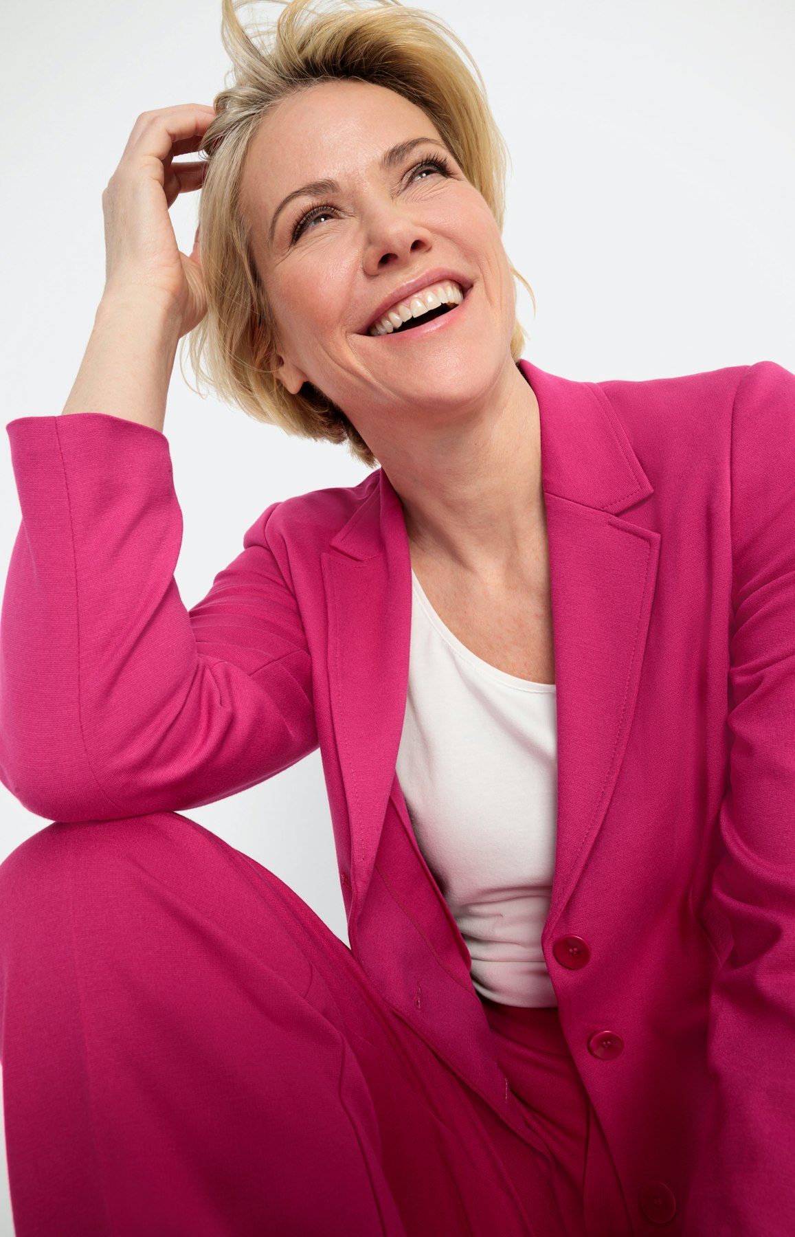 Klassischer Jersey-Blazer, fuchsia