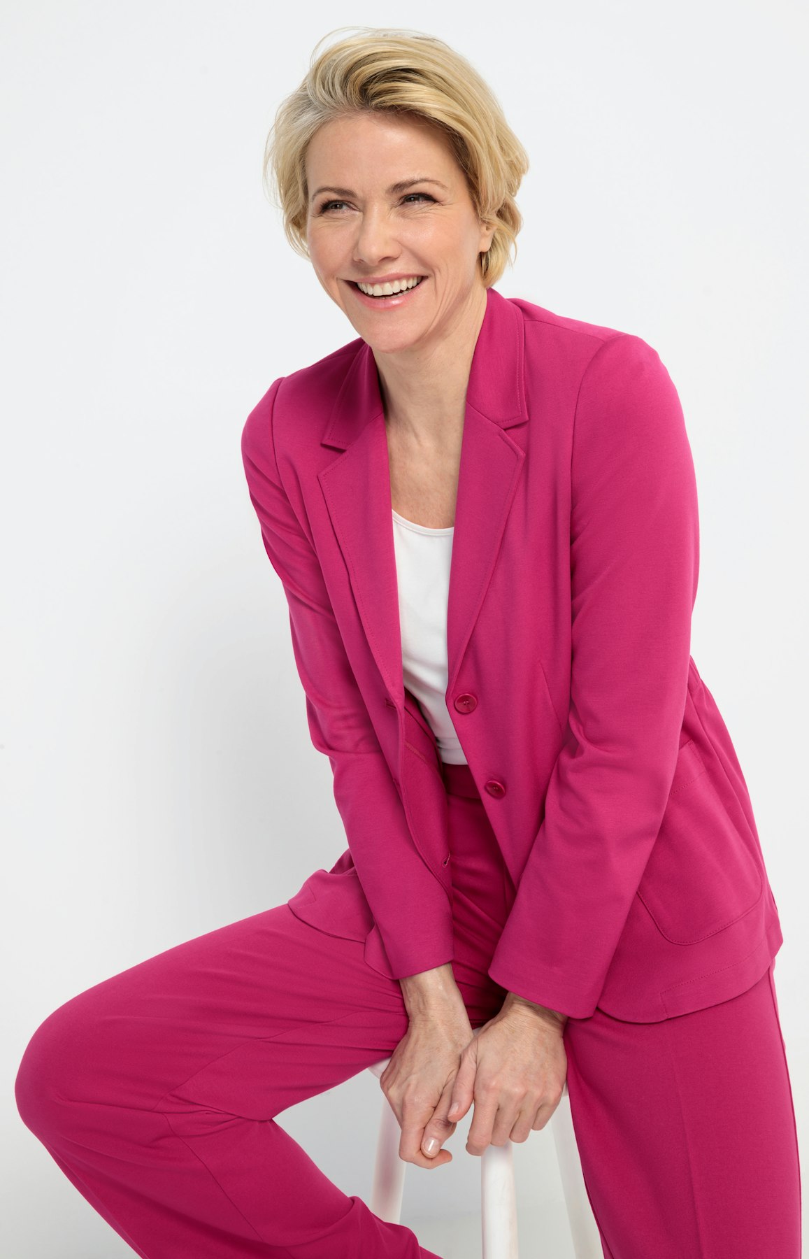 Klassischer Jersey-Blazer, fuchsia