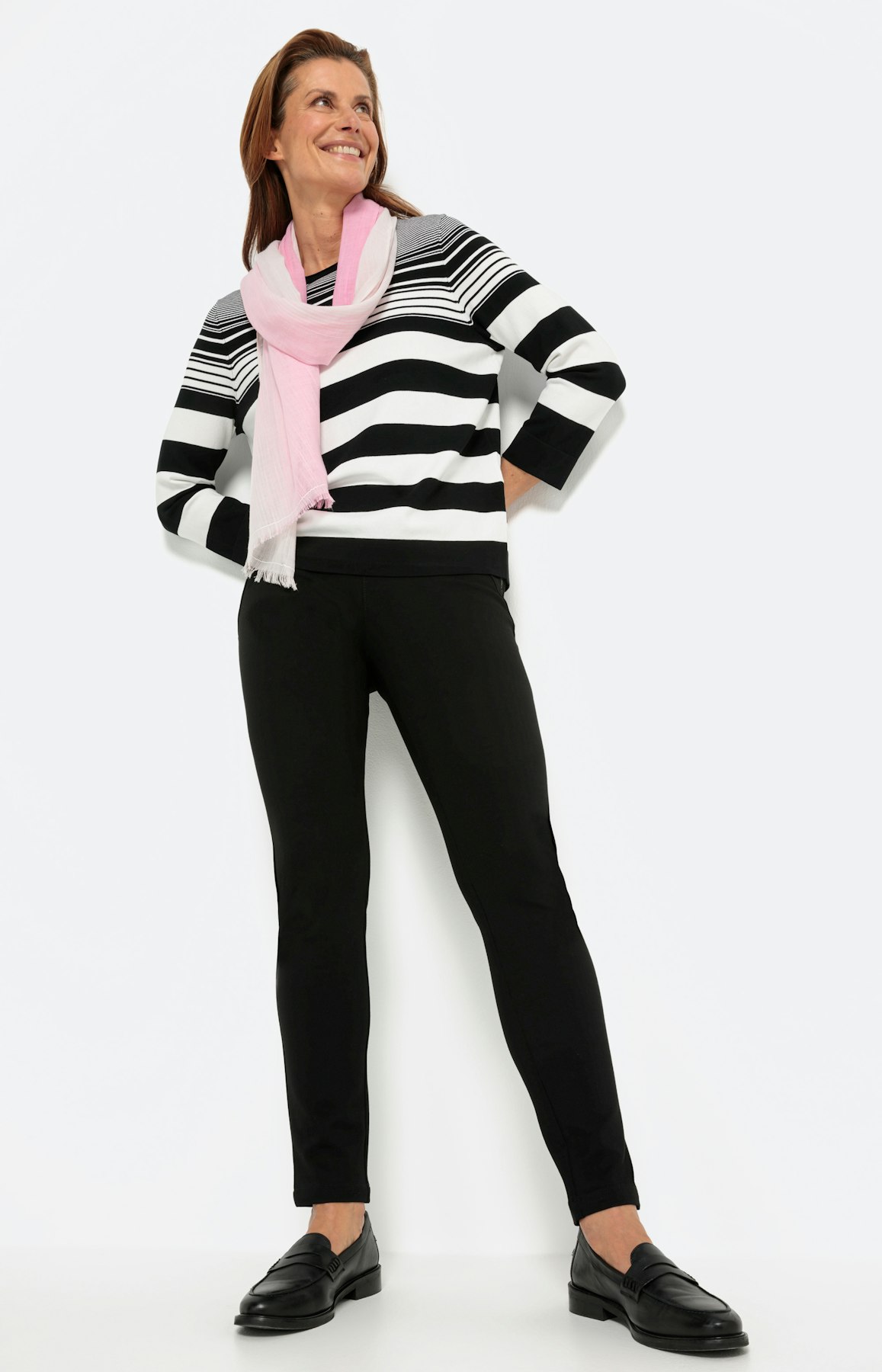 Gestreepte trui met 3/4-mouwen