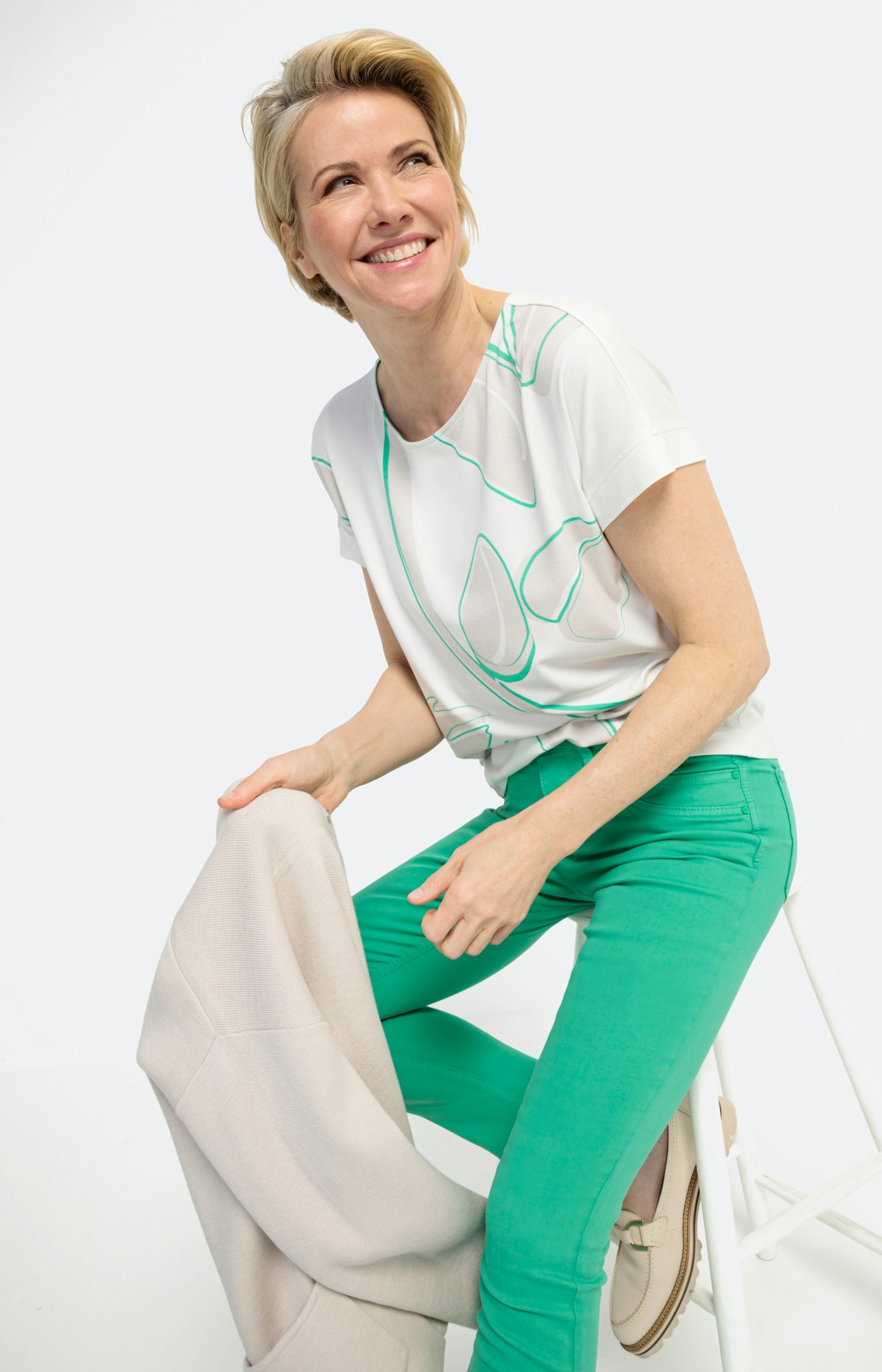 Shirt met korte mouwen en panneaux-print