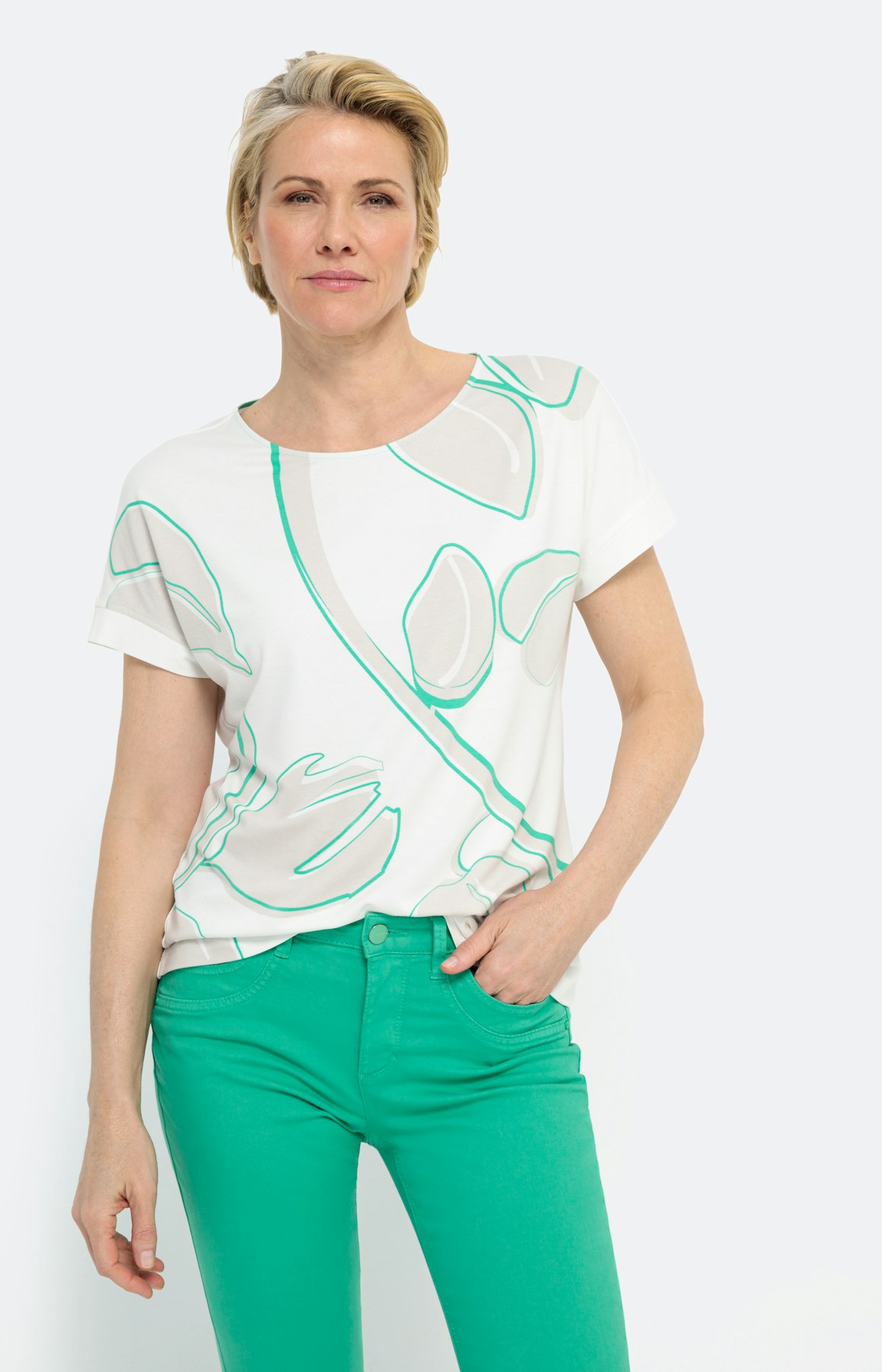 Shirt met korte mouwen en panneaux-print