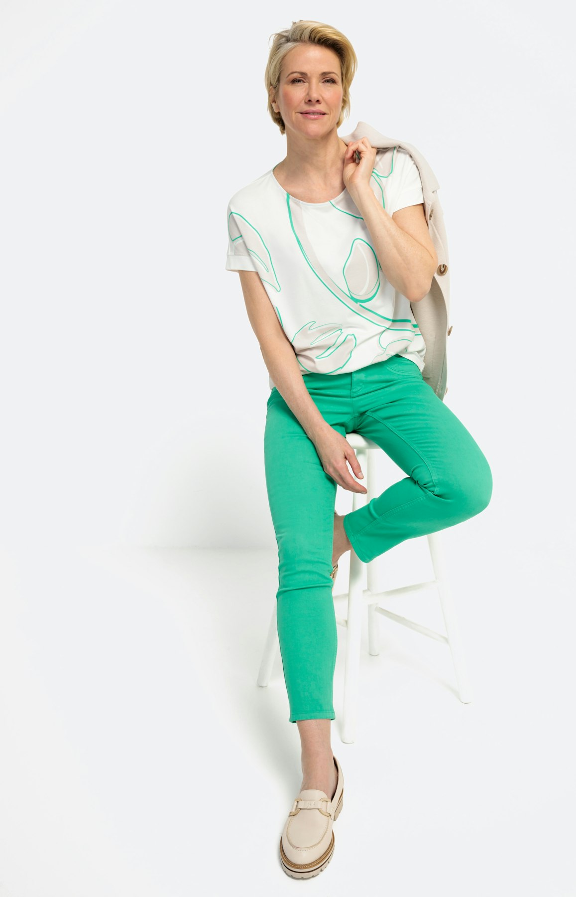 Shirt met korte mouwen en panneaux-print