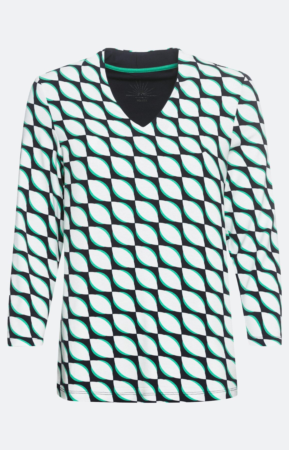 Jerseyshirt mit V-Ausschnitt und 3/4-Arm