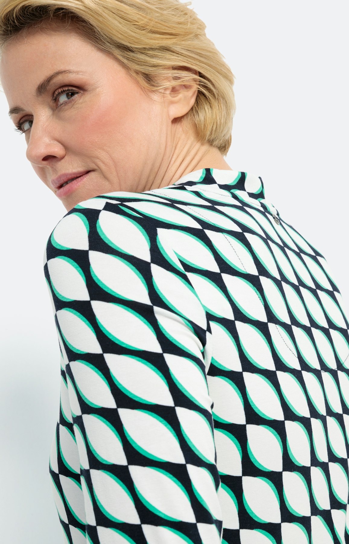 Jerseyshirt mit V-Ausschnitt und 3/4-Arm