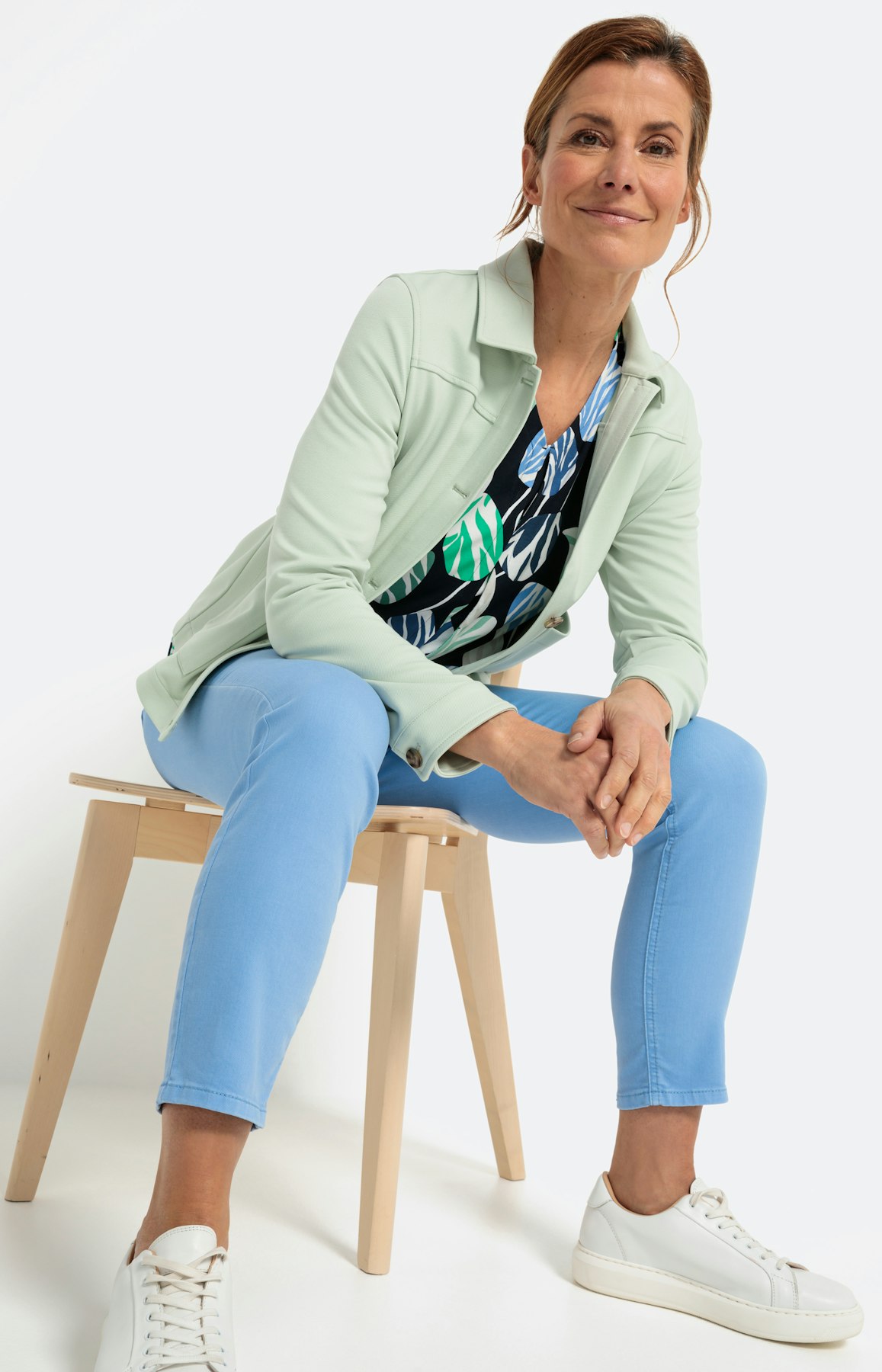 Gedessineerd shirt met 3/4-mouwen