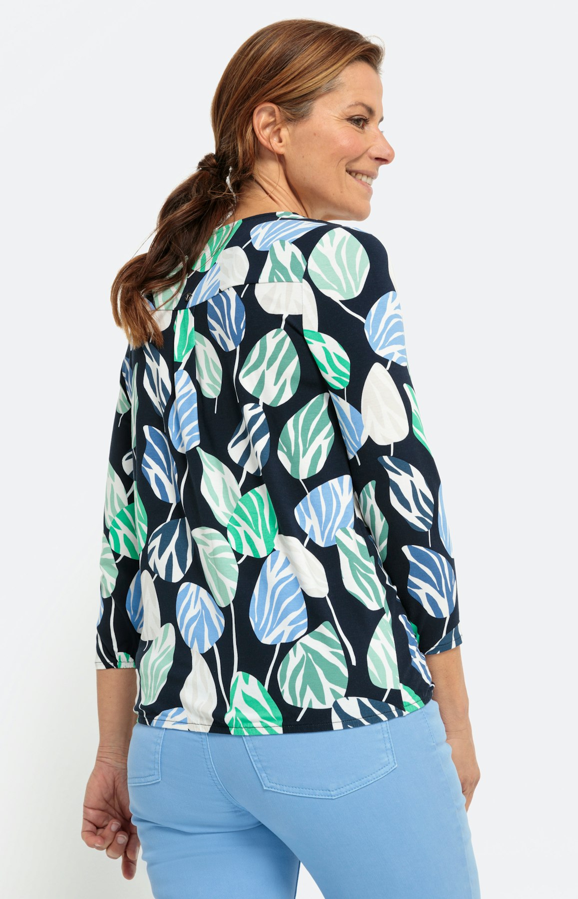 Gedessineerd shirt met 3/4-mouwen