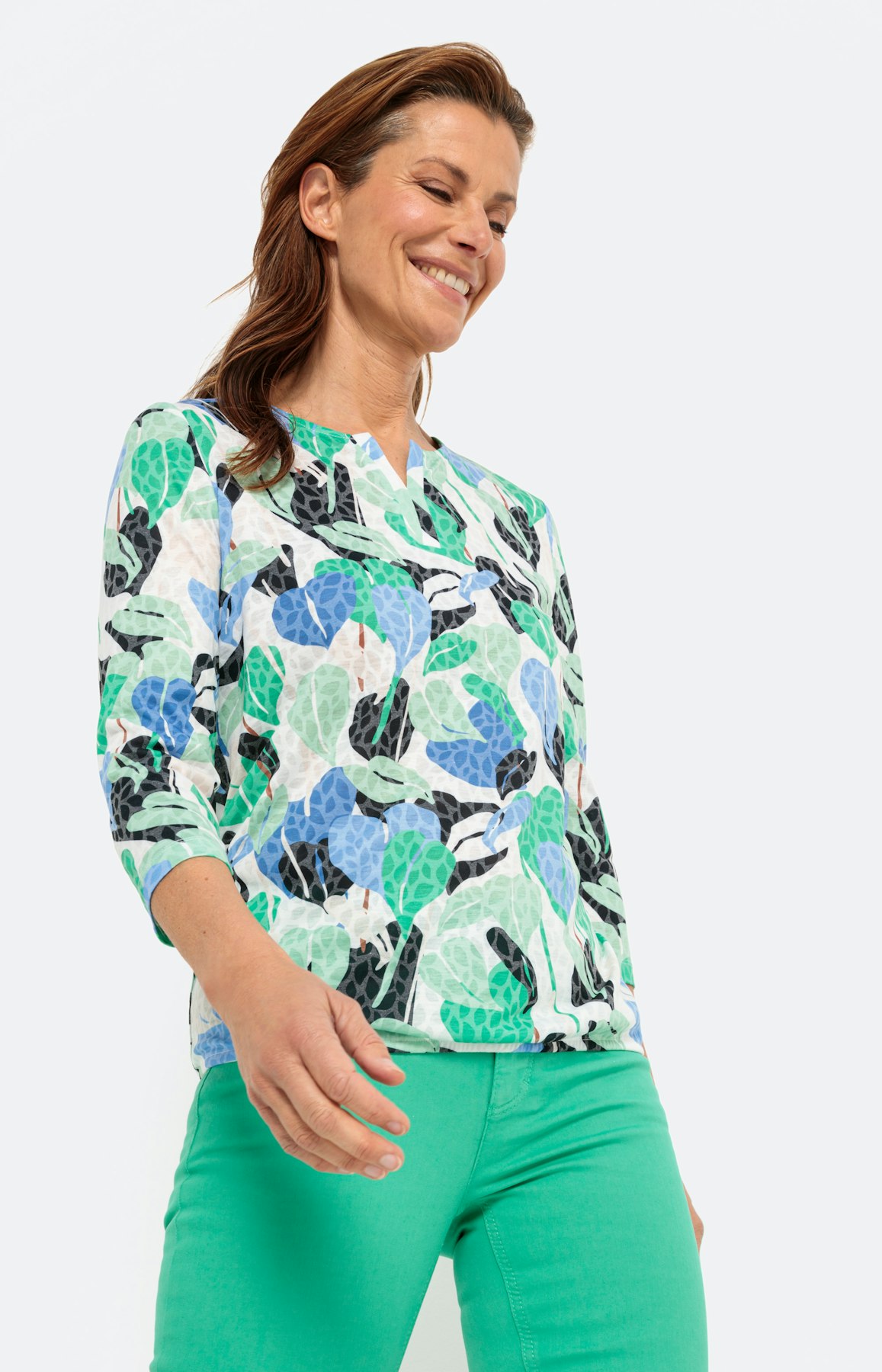 Botanisch gemustertes Shirt