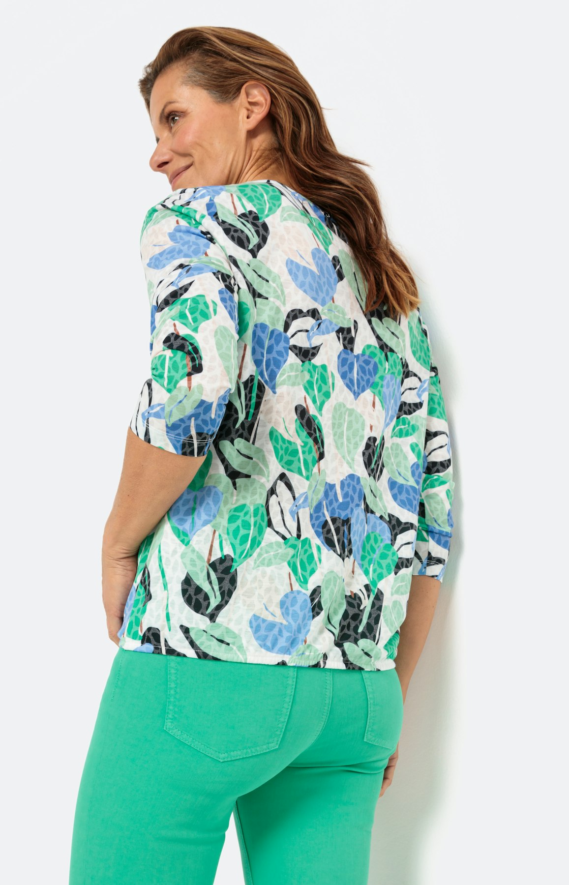 Botanisch gemustertes Shirt