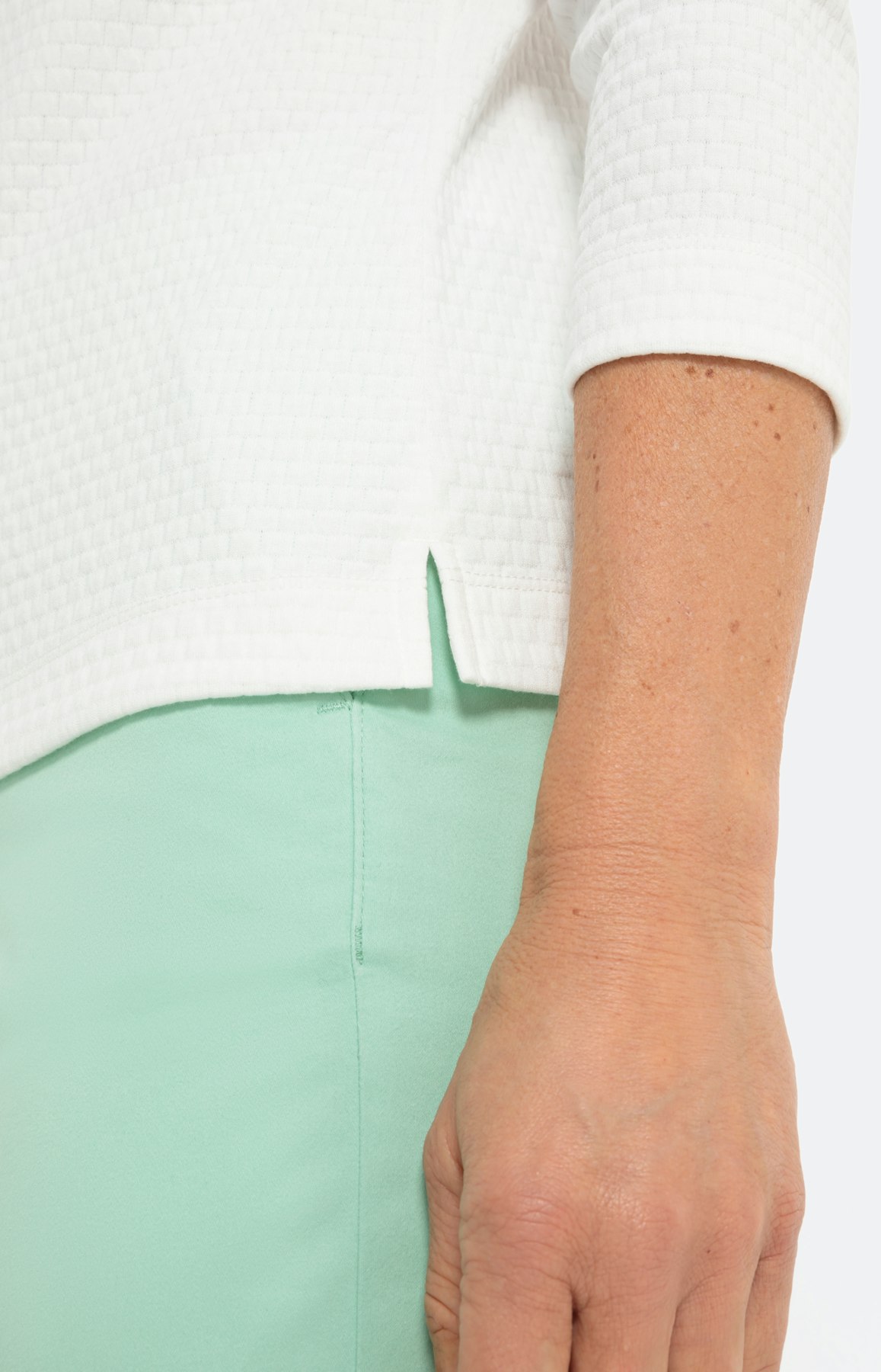 Strukturiertes Shirt mit 3/4-Ärmel