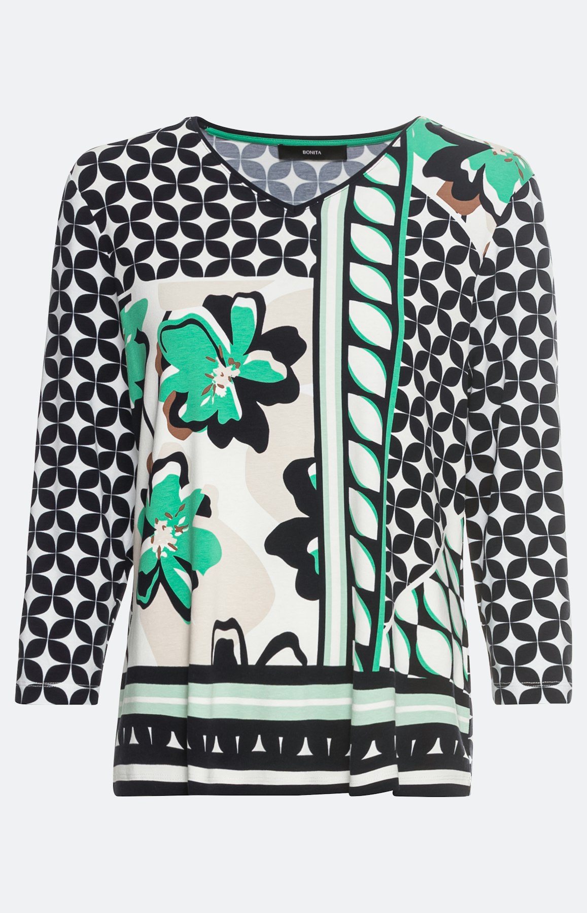 Mustermix-Shirt mit 3/4-Arm