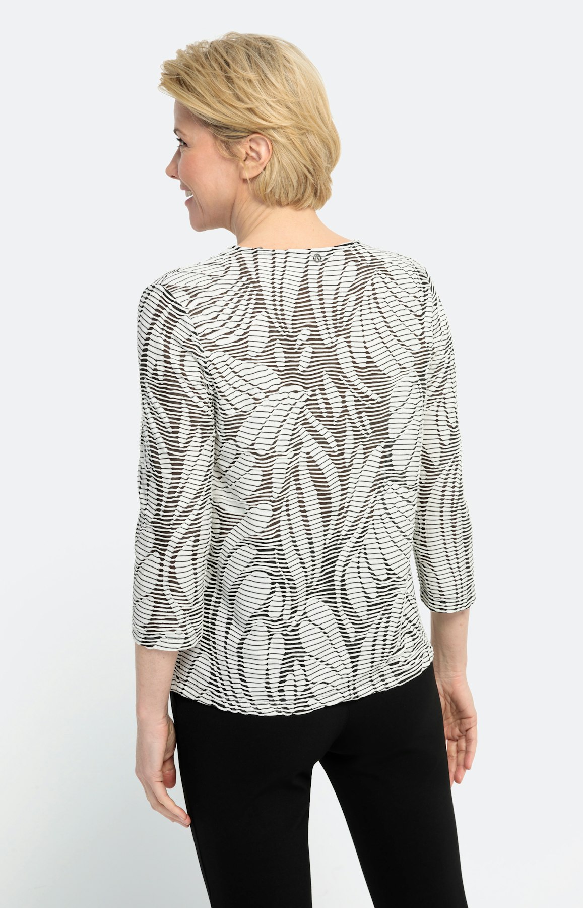 Shirt met ronde hals en 3/4-arm