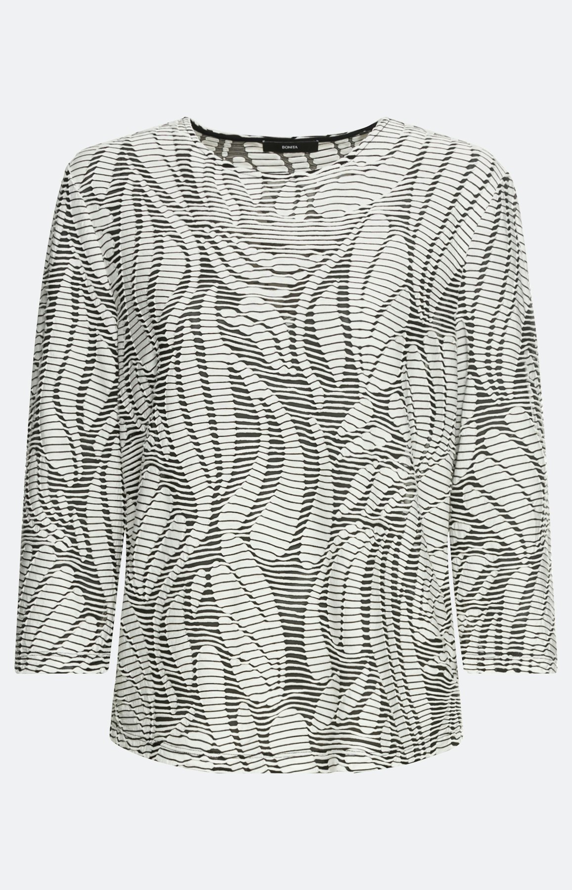 Shirt met ronde hals en 3/4-arm