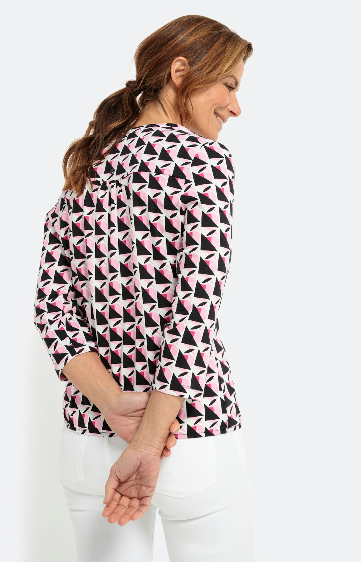 Shirt mit Minimalprint und 3/4-Ärmel