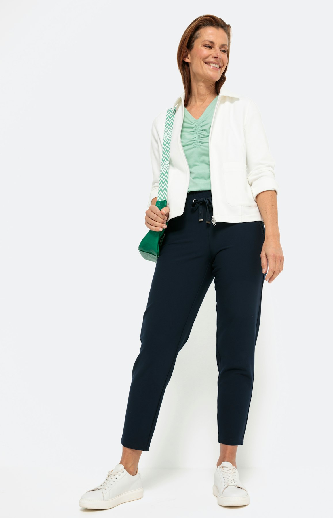 T-Shirt mit Raffung und Kurzarm