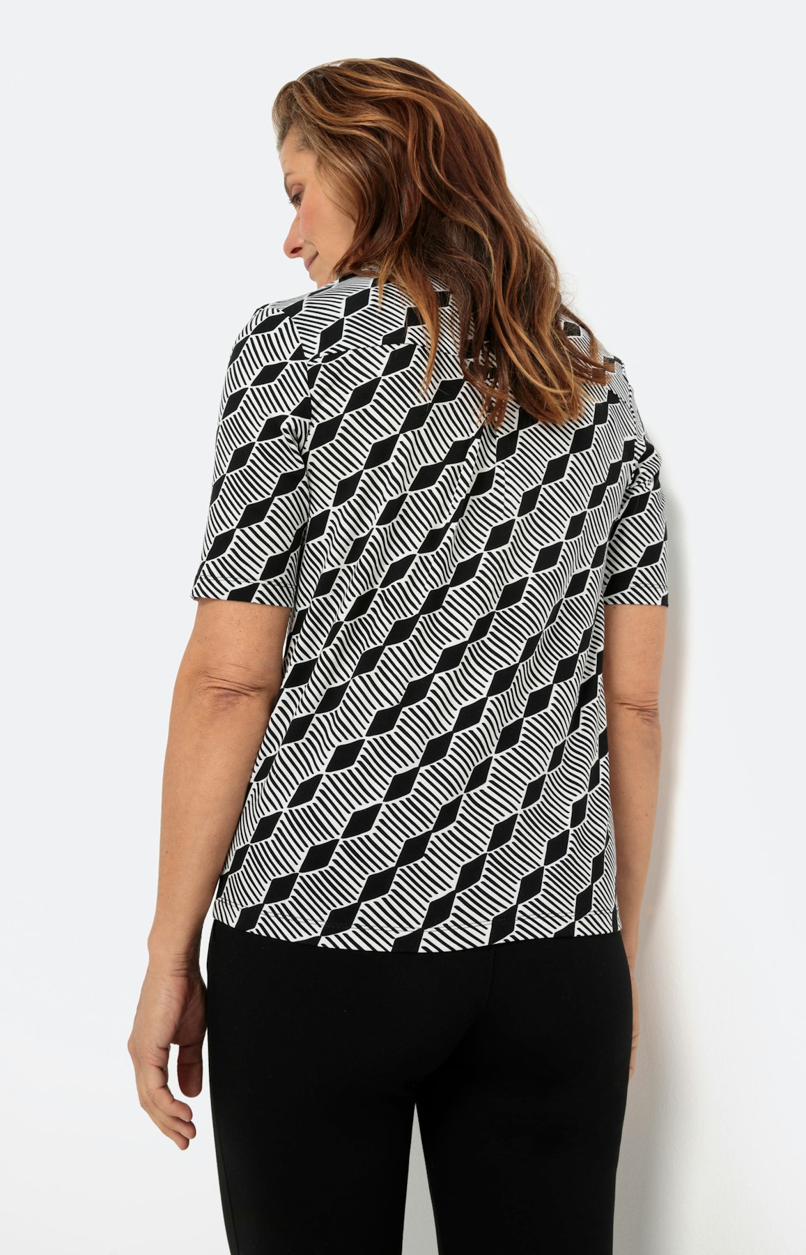 T-shirt met een V-hals en korte mouwen