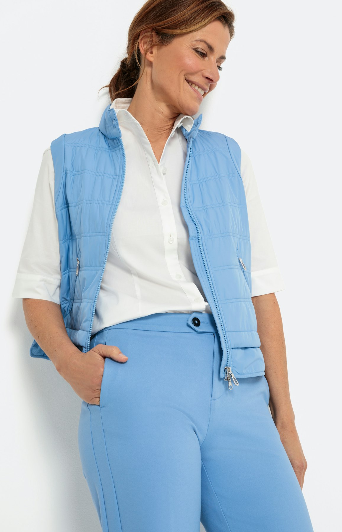 Overhemd blouse met 1/2 mouwe, wit