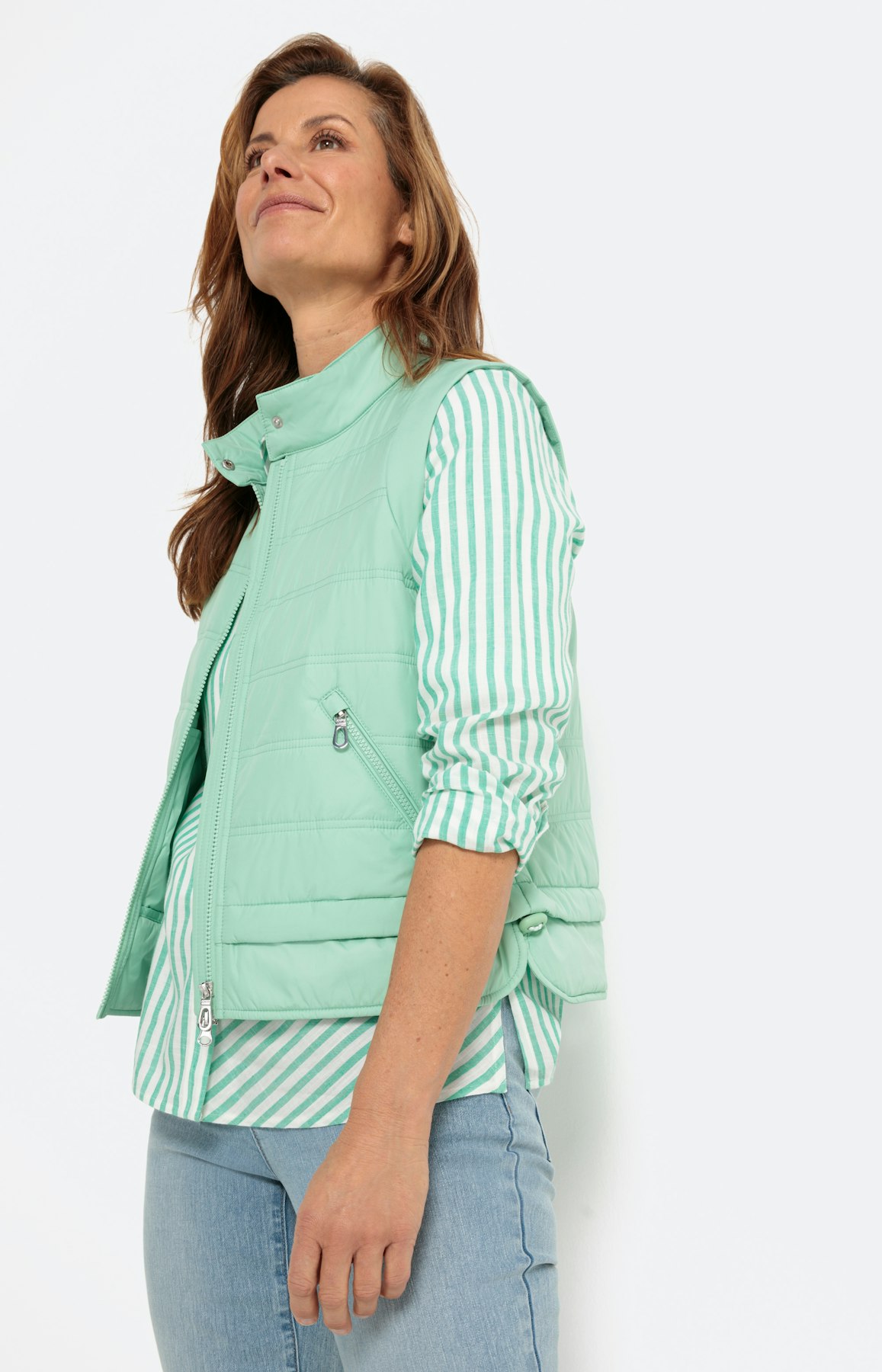 Steppweste mit hohem Kragen