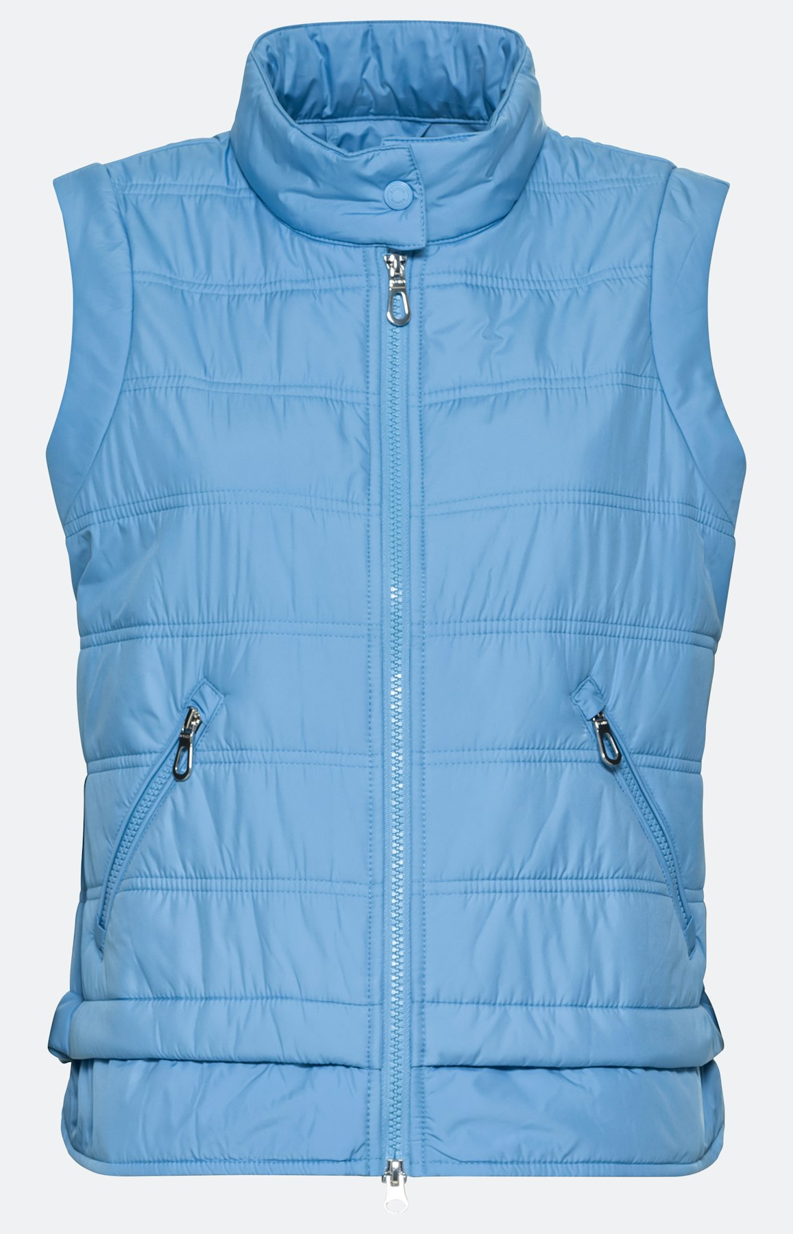 Moderne bodywarmer met opstaande kraag