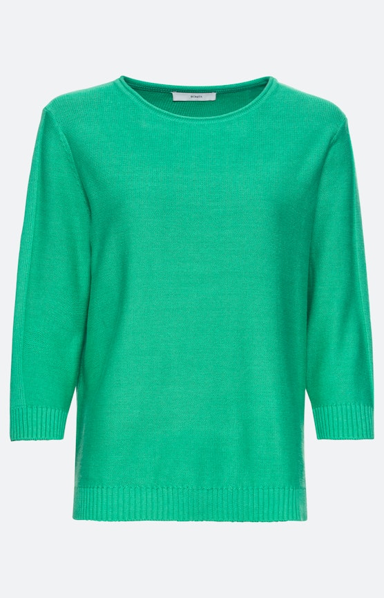 Unikleurige trui met 3/4-mouwen