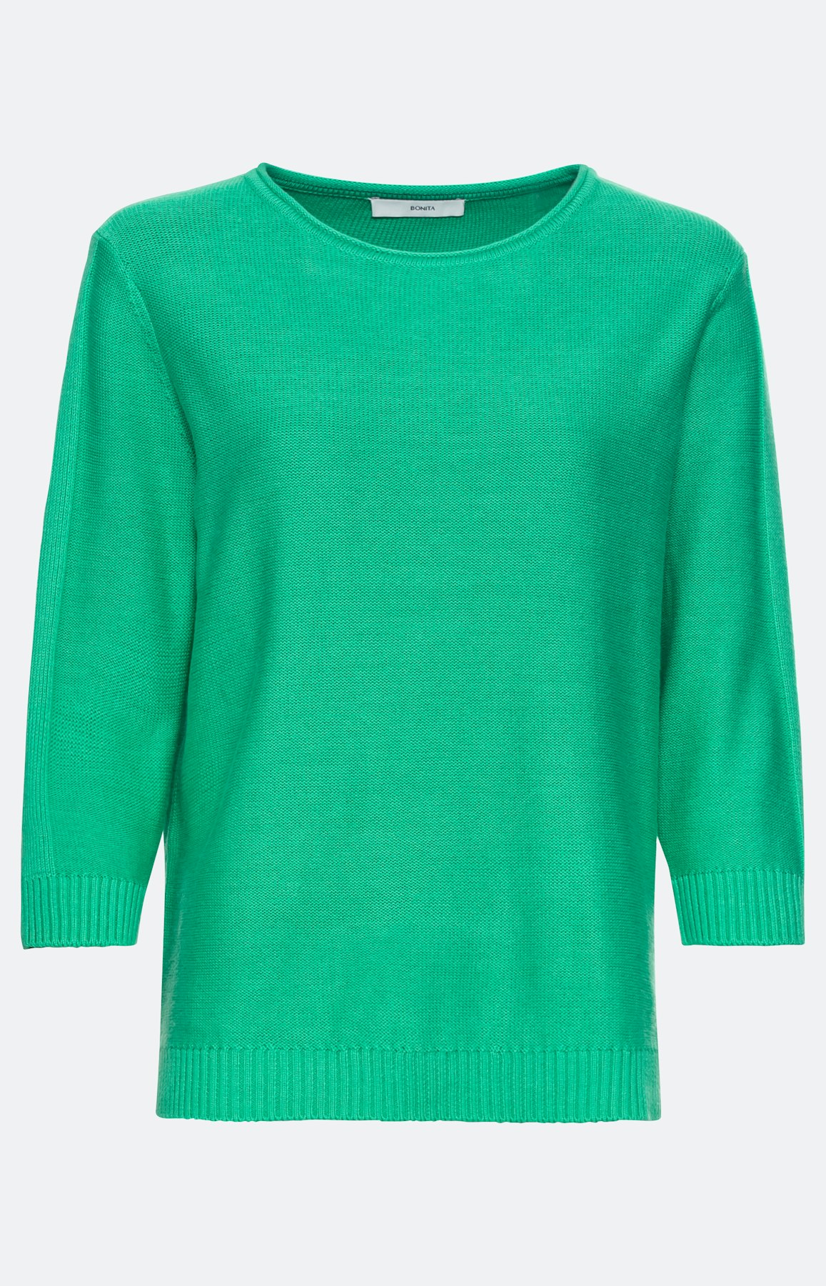 Unikleurige trui met 3/4-mouwen