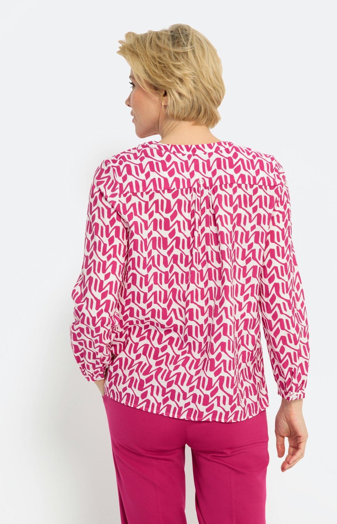 Gemusterte Bluse mit langem Arm