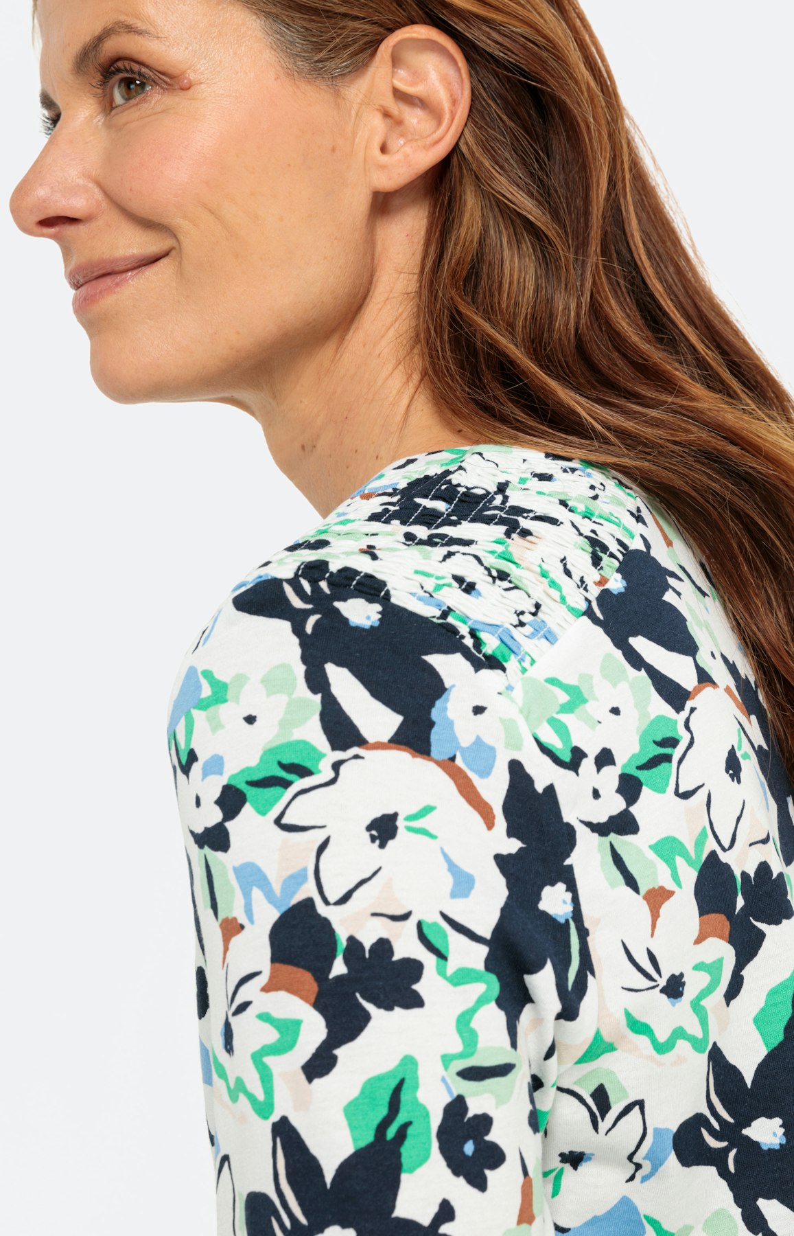 Gedessineerd shirt met 3/4-mouwen