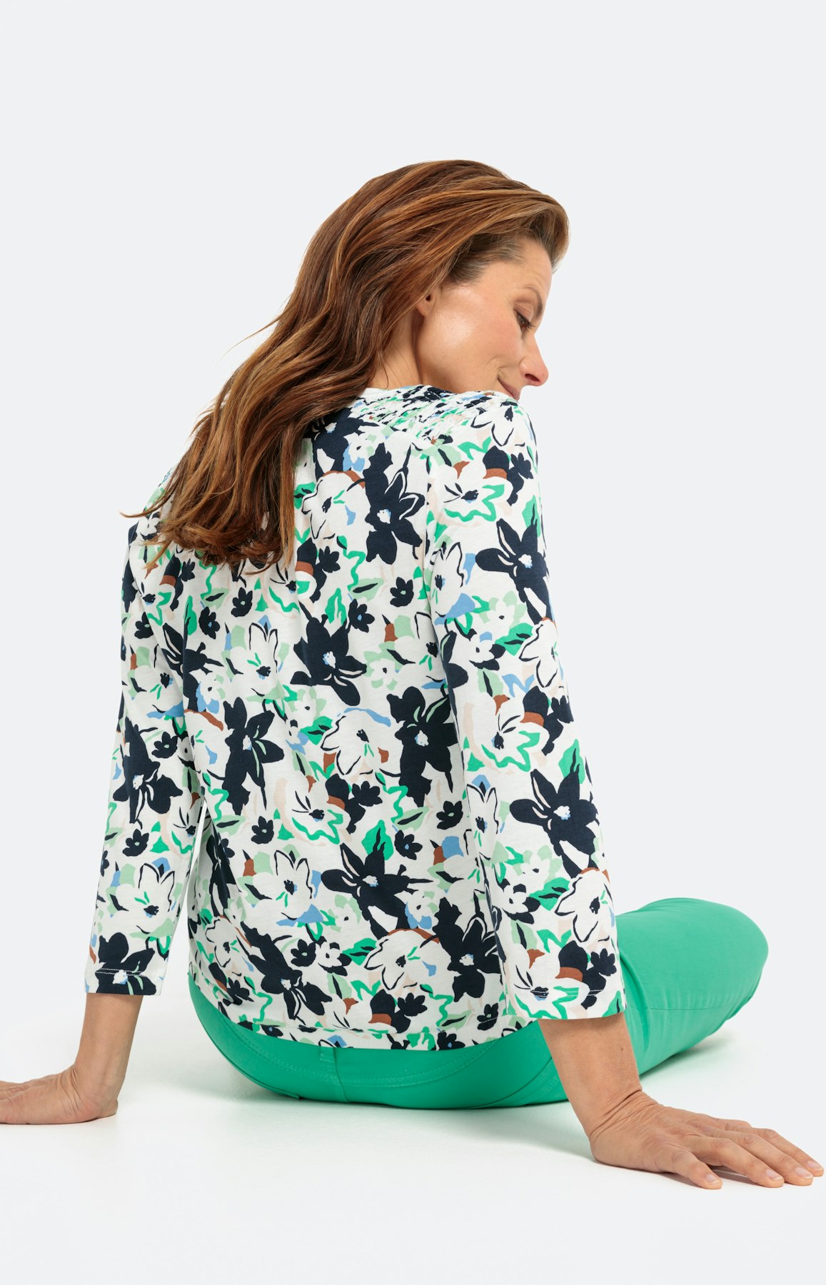 Gedessineerd shirt met 3/4-mouwen