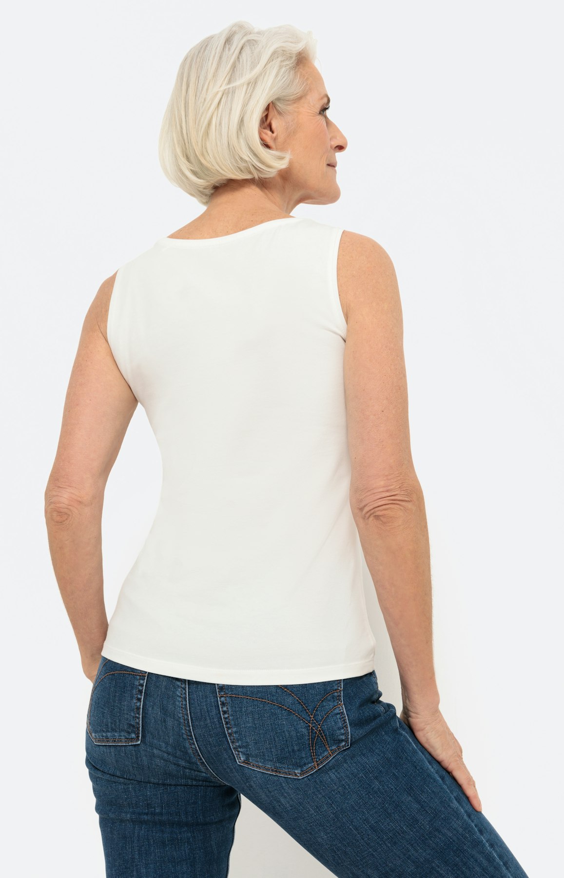 Basic Bio Baumwoll- Top, weiß