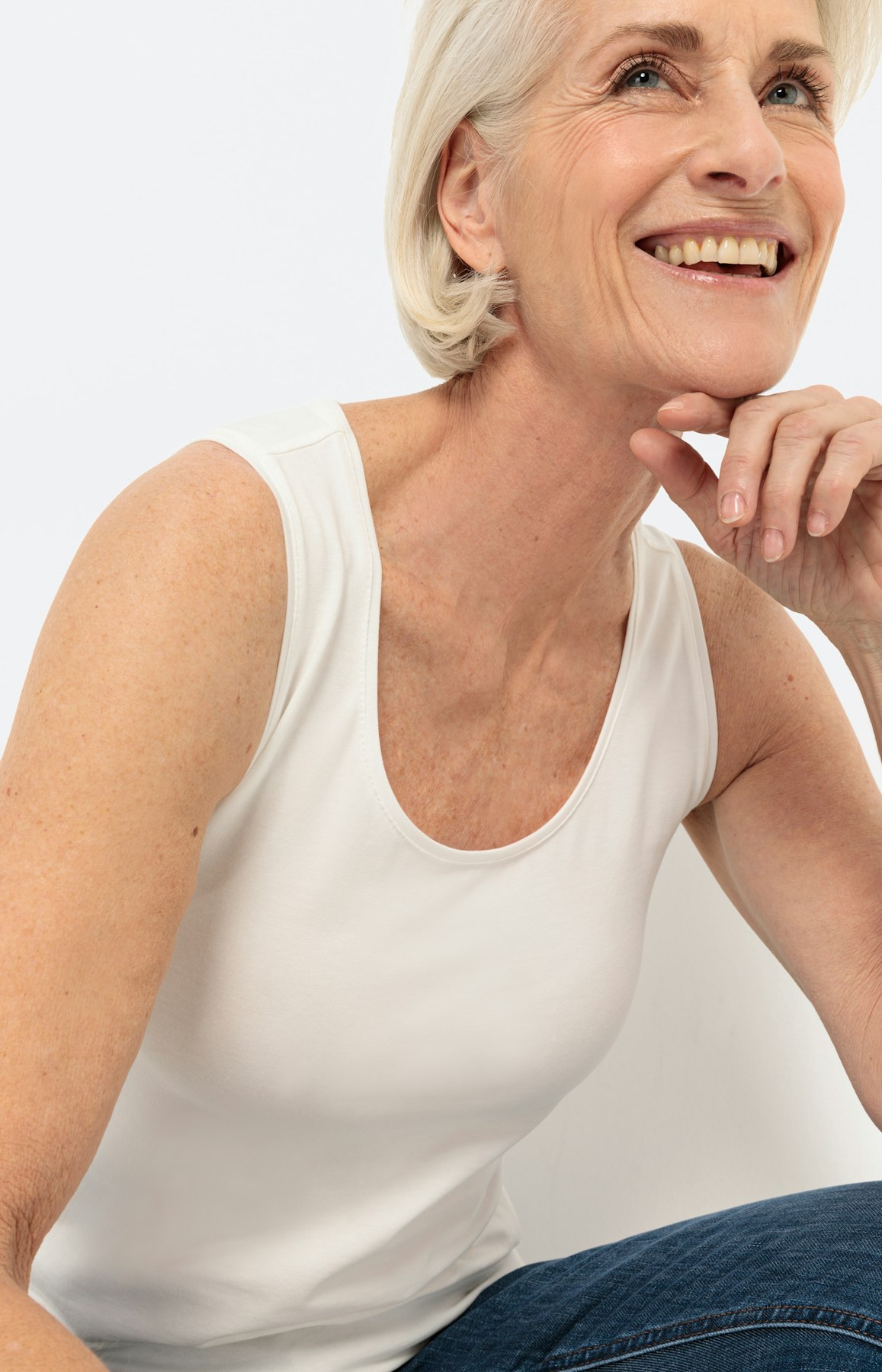 Basic Bio Baumwoll- Top, weiß