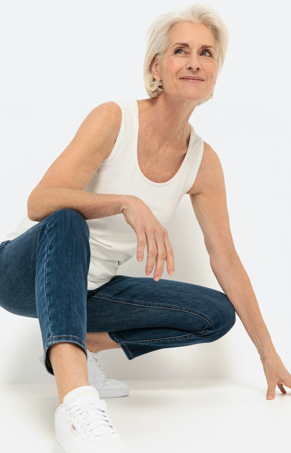 Basic Bio Baumwoll- Top, weiß