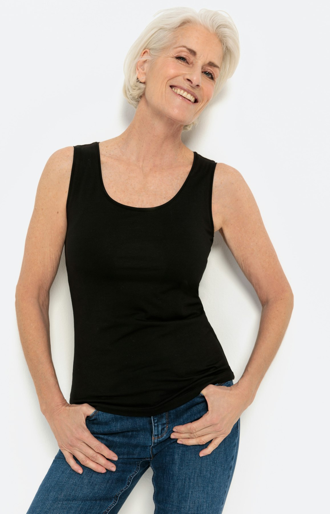 Basic bio cotton top, zwart