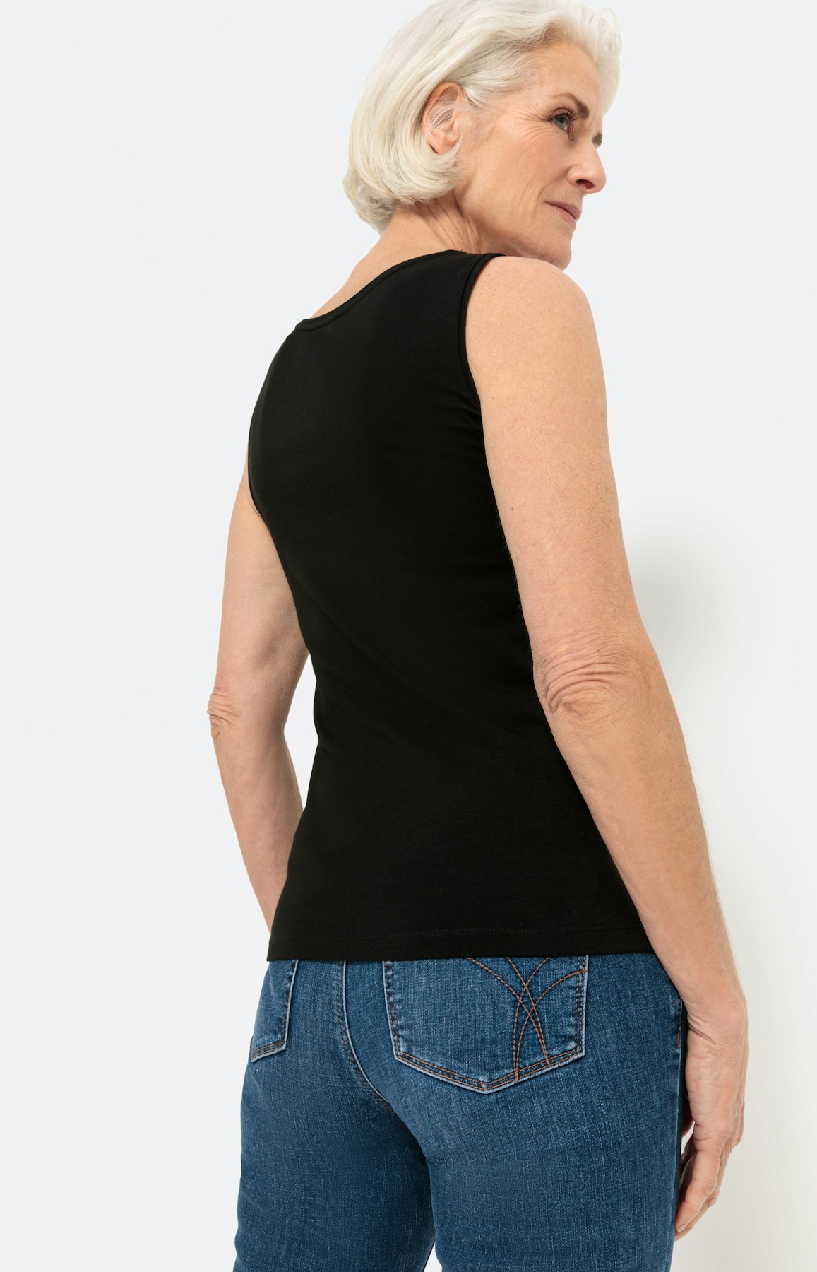 Basic bio cotton top, zwart