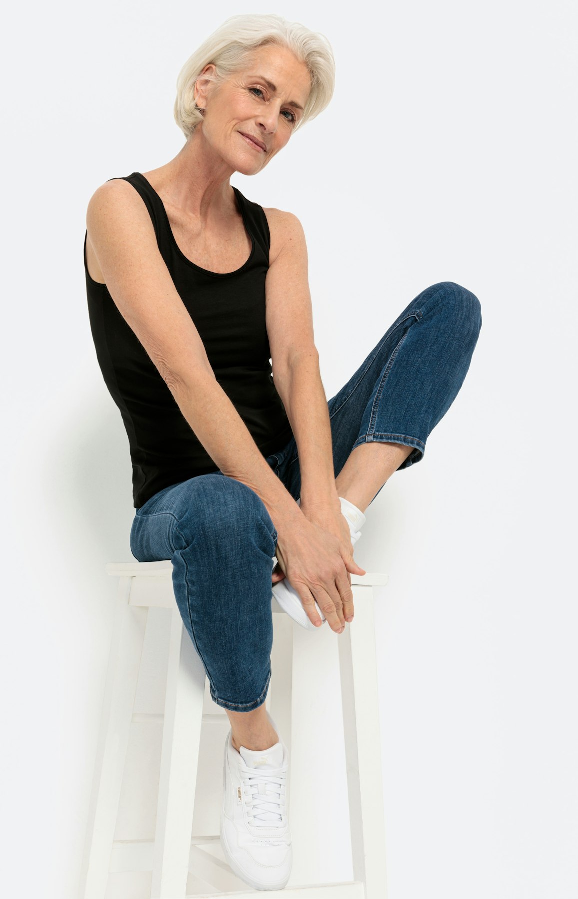 Basic bio cotton top, zwart